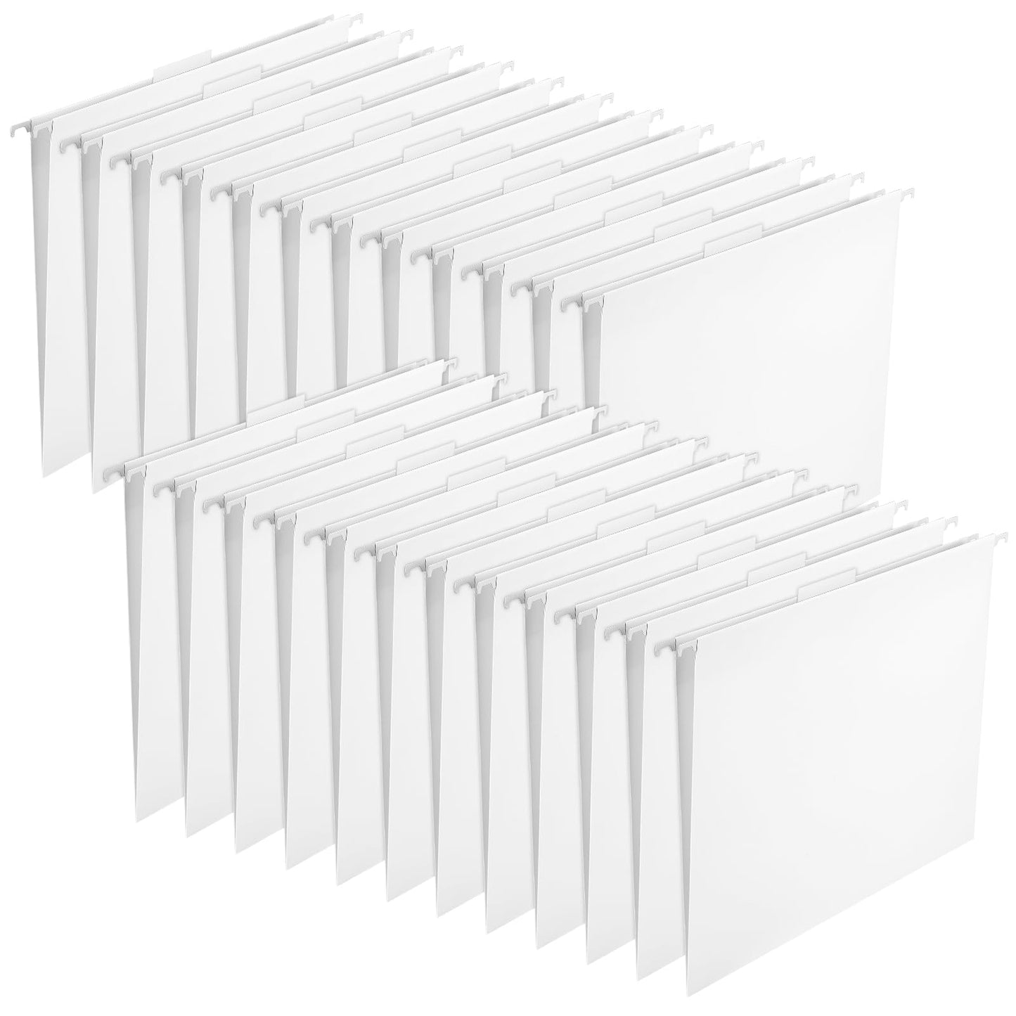 Resholder 25 Pack White Hanging File Folders Legal Size Hanging Folders with 1/5 Cut Label Tabs for Filing Cabinet Files Office, School Desktop File Storage