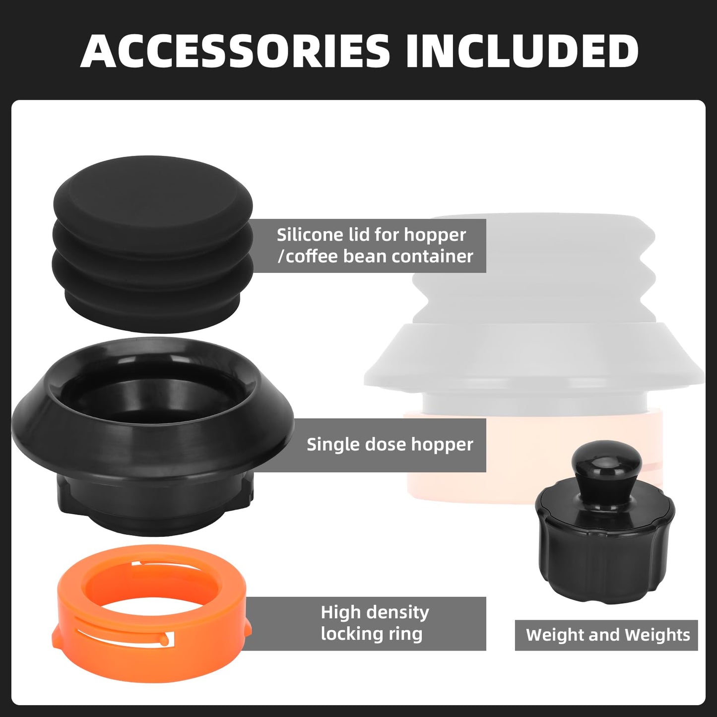 Single Dose Hopper for Breville, Single Dose Hopper with Silicone Bellows, Compatible with Breville Barista Express, Breville Barista Pro, Breville Barista Touch, and Impress