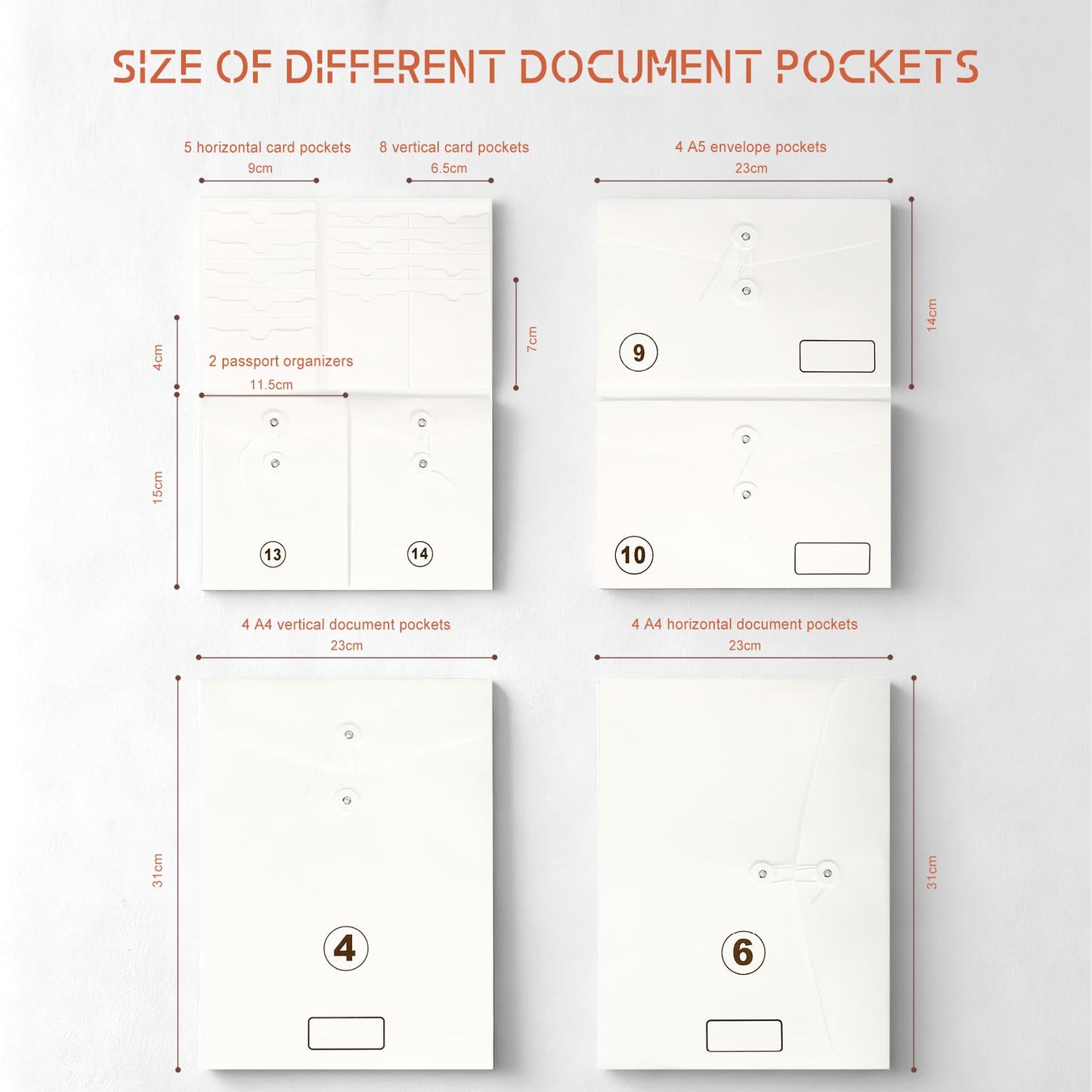 JOYCE Important Document Organizer Binder with Expanding File Folder, Folders with Pockets for Important Papers, Birth Certificates & Letters, Home Files Organization Portfolio Folder (Brown Leather)