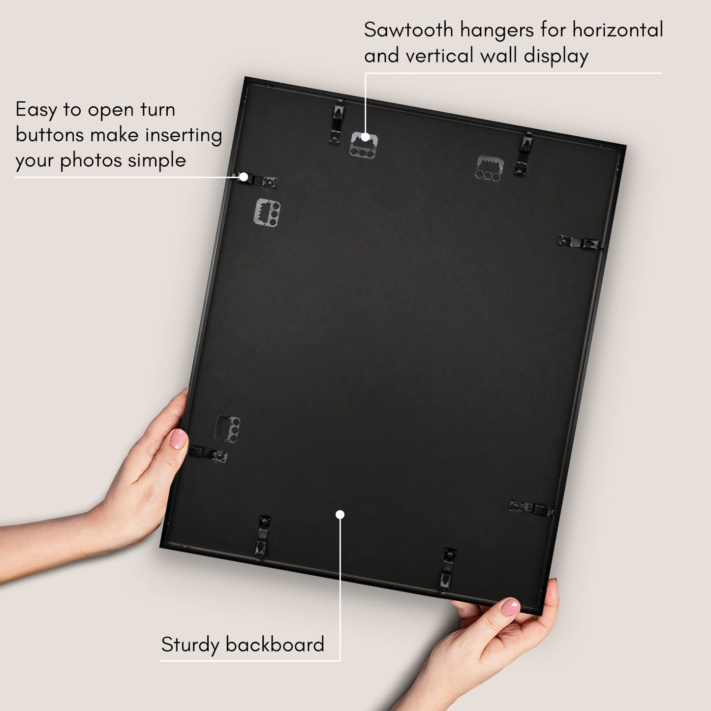 Americanflat 16x20 Metal Picture Frame with Tempered Glass - Use as 11x14 Frame with Mat or Display 16x20 Photo Without Mat - Brooklyn Collection - Picture Frames for Wall Display - Black