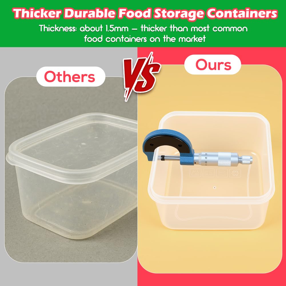 62PCS Thicker Food Storage Containers with Lids Airtight Leakproof, BPA Free Plastic Kitchen Food Storage Containers, Stackable Reusable Meal Prep Food Containers with Lids, Freezer Microwave Safe