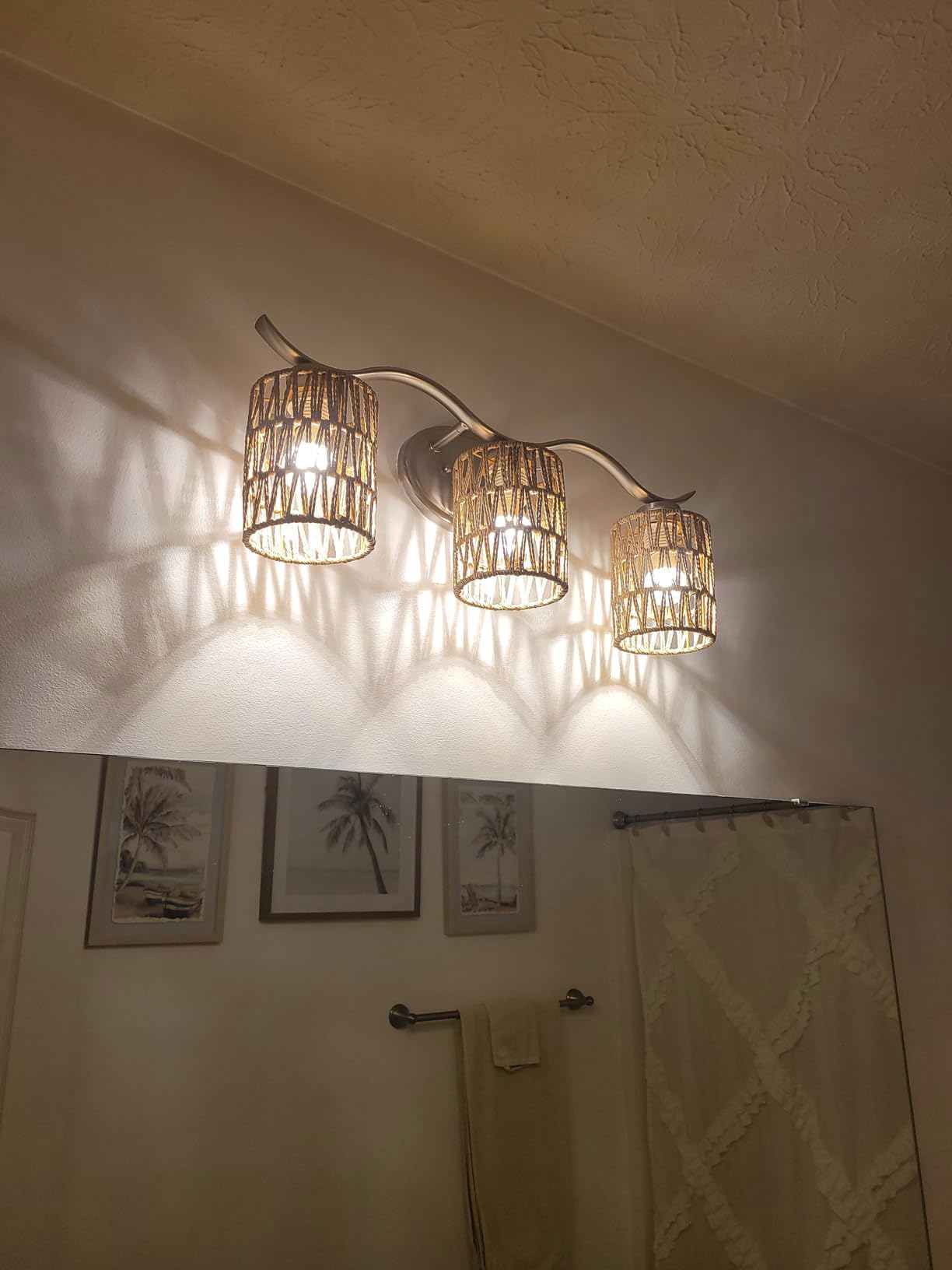 3 Pack Rattan Lamp Shade Small Boho Shades Replacement - Pendant Sconce Shade Ceiling Fan Light Covers Cylinder Woven Lampshade for Floor Lamps Pendant Light Chandelier Wall Sconces