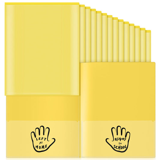 48 Pack Take Home Folder with Pocket, Parent Teacher Communication Folders Heavy Duty Plastic 2 Pocket Homework Folder, Letter Size Student Folders for Teachers and School Supplies(Yellow)