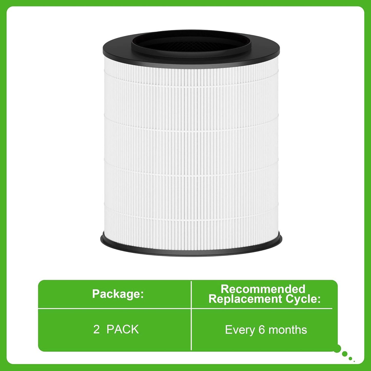 Hichoryer 12030 True HEPA Filter Replacement, Compatible with Clorox Medium Room Air Purifier 11030 & 11031,1,000 Sq. Ft. Capacity, 2Pack