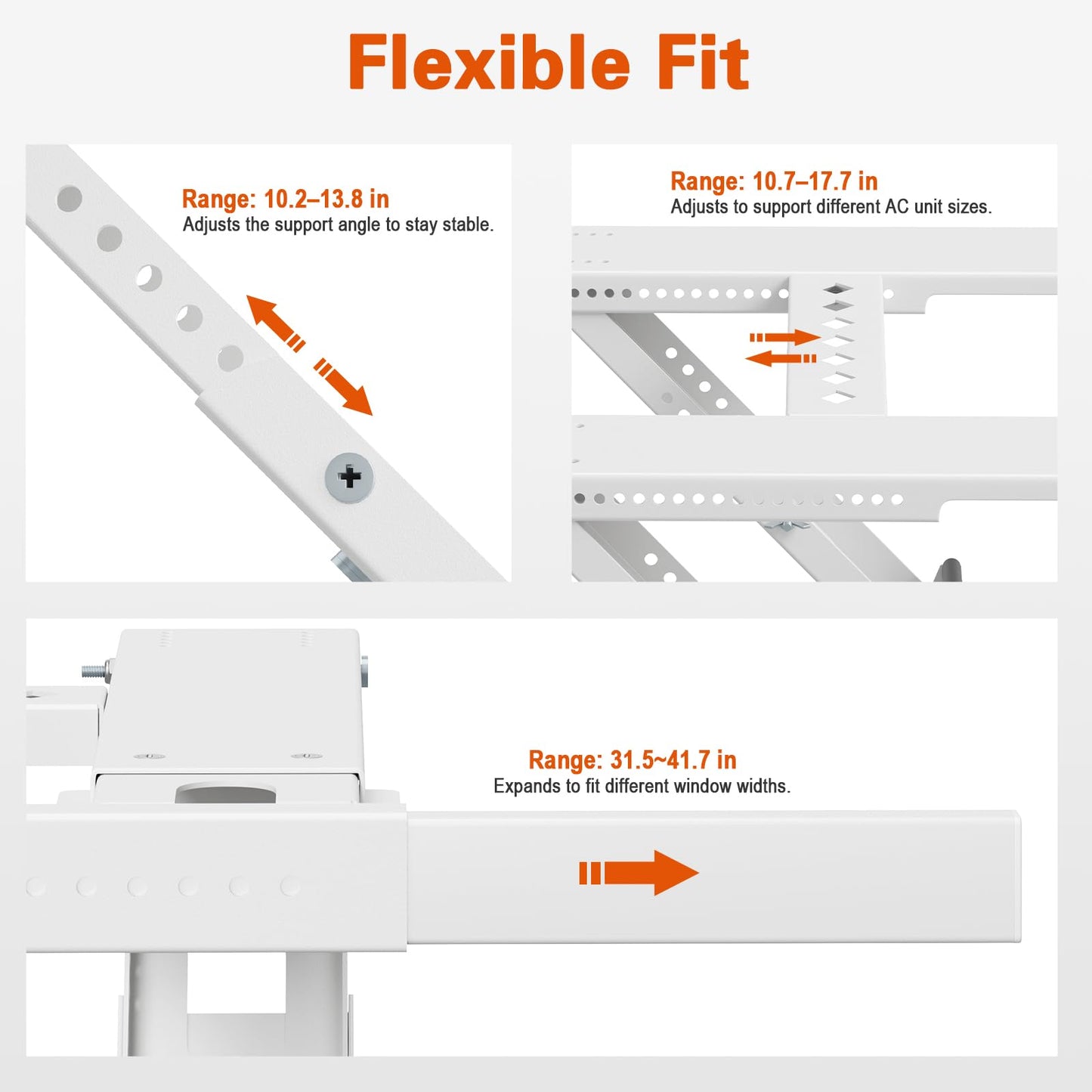 LuckIn Update Window Air Conditioner Support Bracket No Drilling, No Tools, Quick Install, Heavy Duty Window AC Bracket Supports Up to 220lbs, Fits Single & Double-Hung Windows