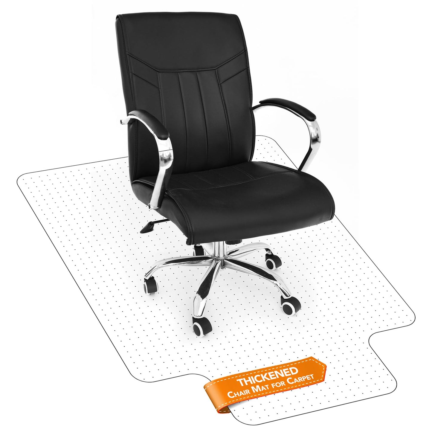 Thickened Chair Mat for Carpet- Low Pile Carpet Protector for Office Computer Desk Chair. Heavy Duty Desk Chair Mat for Carpeted Floors. Clear (with Lip, 47.5"X35.5"X0.15“)