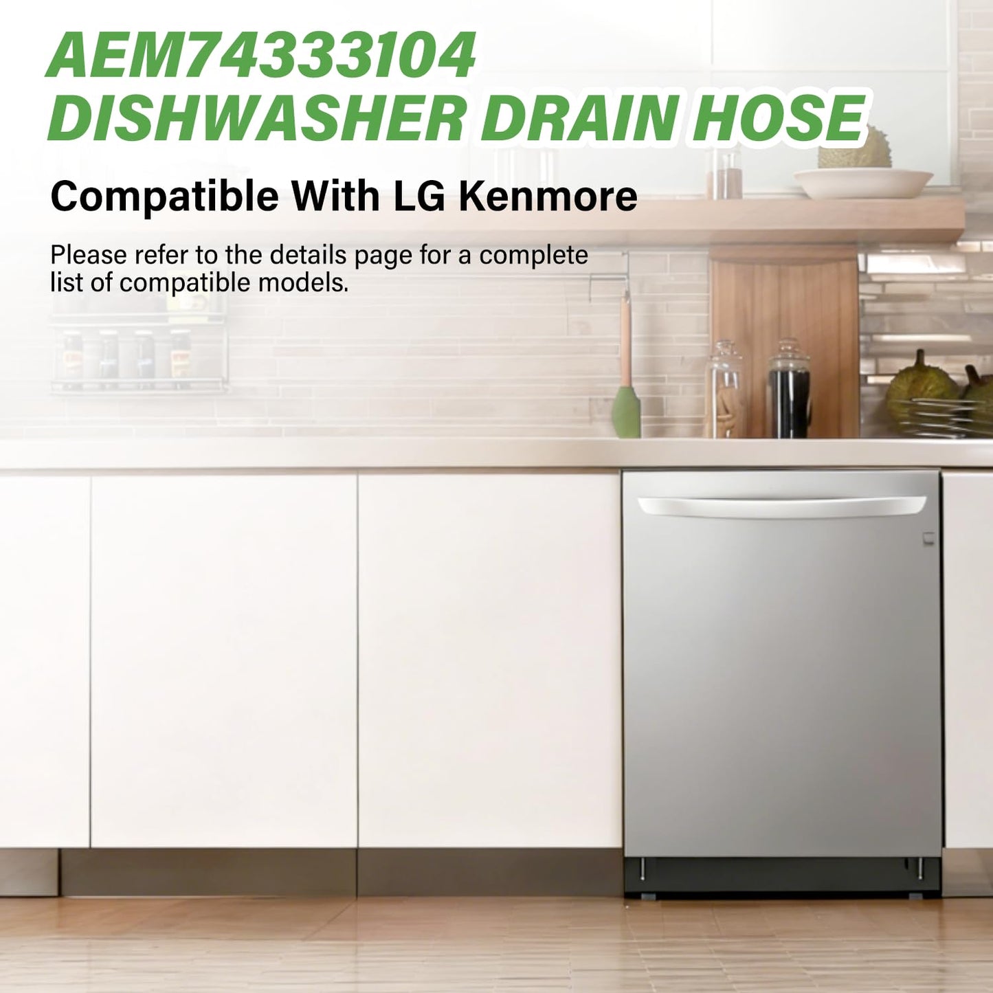AEM74333104 Dishwasher Drain Hose Compatible with LG Replace AEM74333101 4975130 AP7034217 EAP16621806 PS16621806 ALG52793 PD00072292