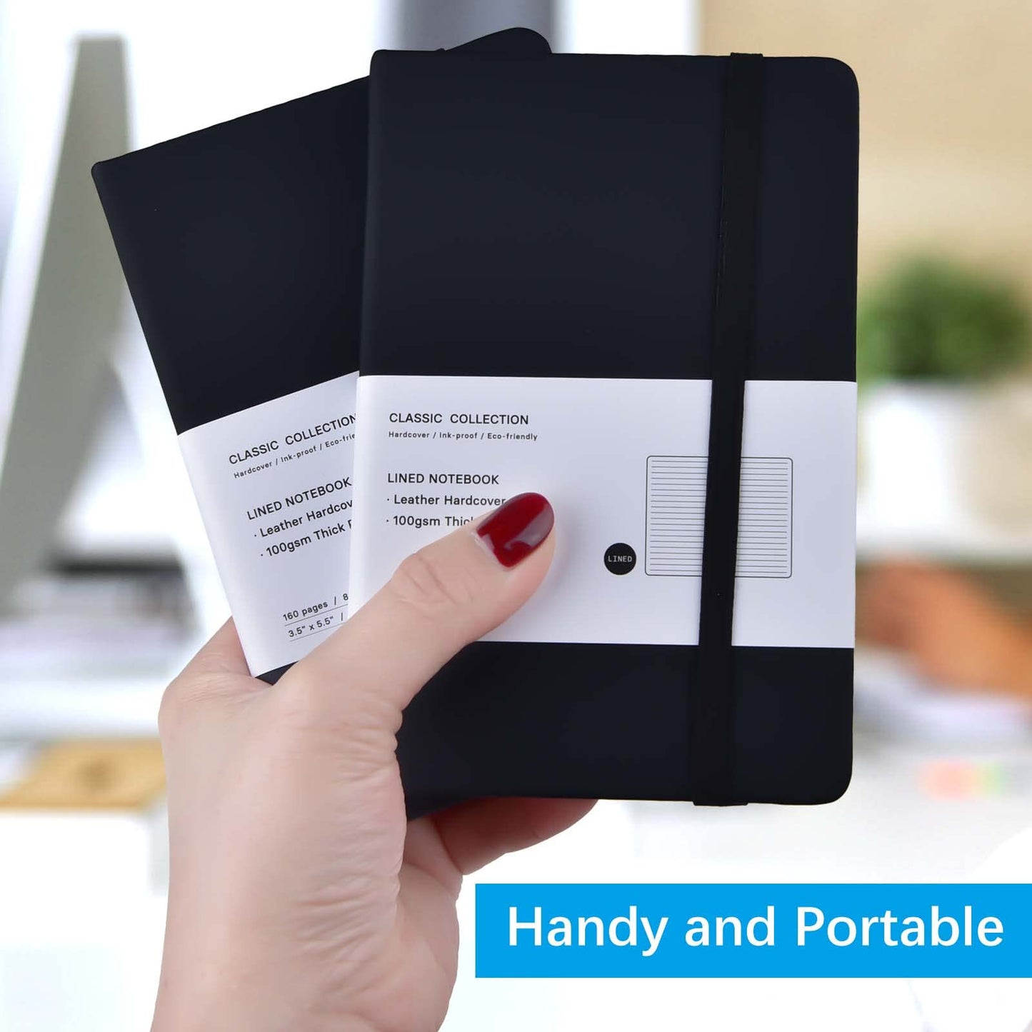 Coopay 12 Pack Pocket Notebook Journals Bulk, 3.5" x 5.5", 160 Lined Pages, A6 Mini Notepad Hardcover leather Journal with 100GSM Thick Paper, Small Notebooks for Writing Work Men Women (Black)