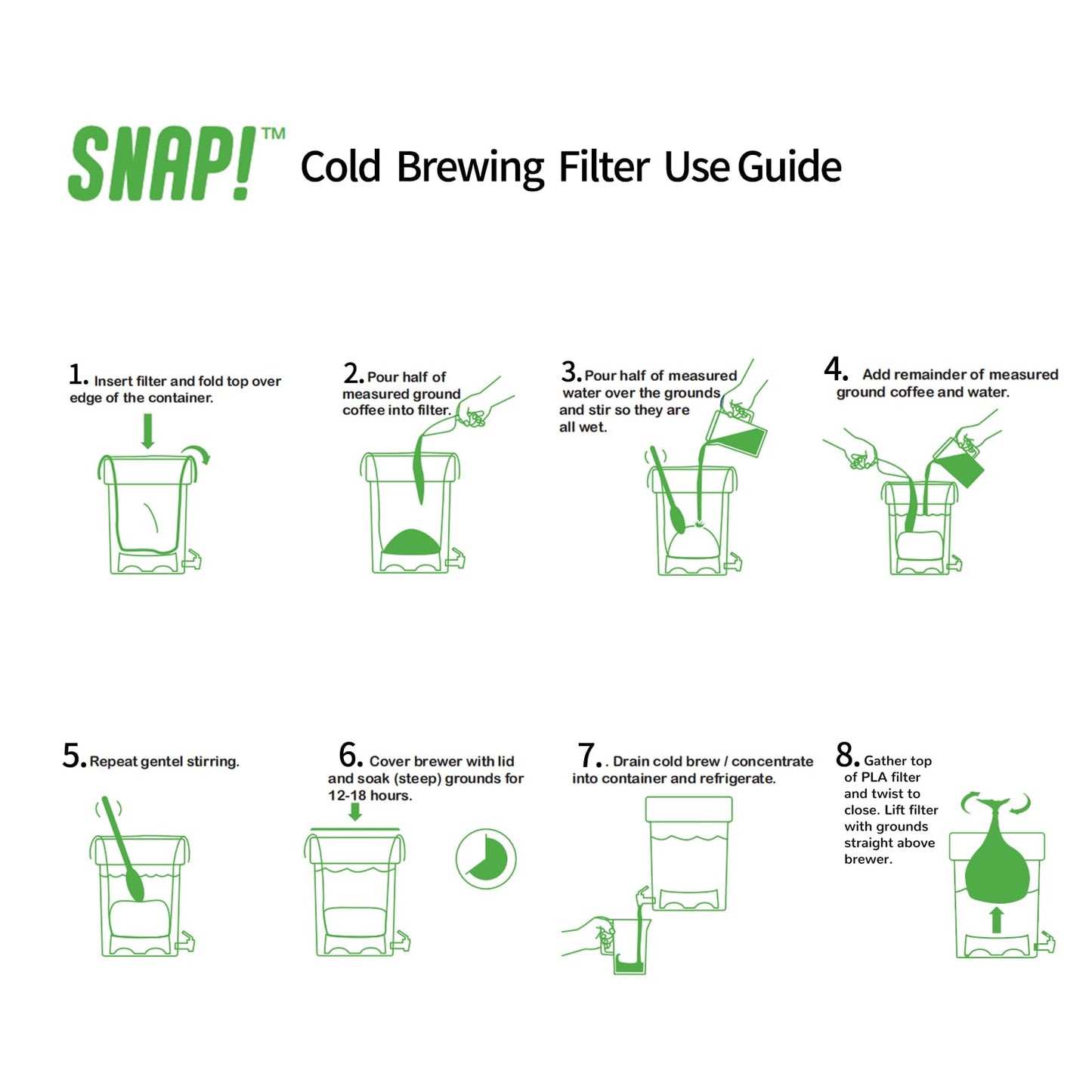 SNAP! Cold Brew Commercial PLA Filter - 50 Count，Disposable Fine Mesh Brewing Bags Commercial Coffee Filters 17''x20'' for Toddy Commercial Coffee Makers, Natural White