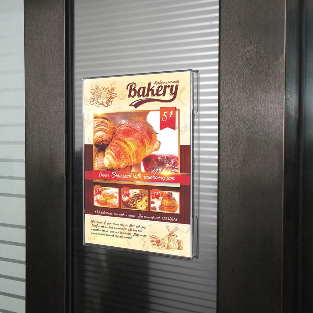 Niubee 8.5x11 inch Wall Mount Acrylic Sign Holder with Double Sided Adhesive Tape For Office, Home, Store, Restaurant-No Drilling (10 Pack)