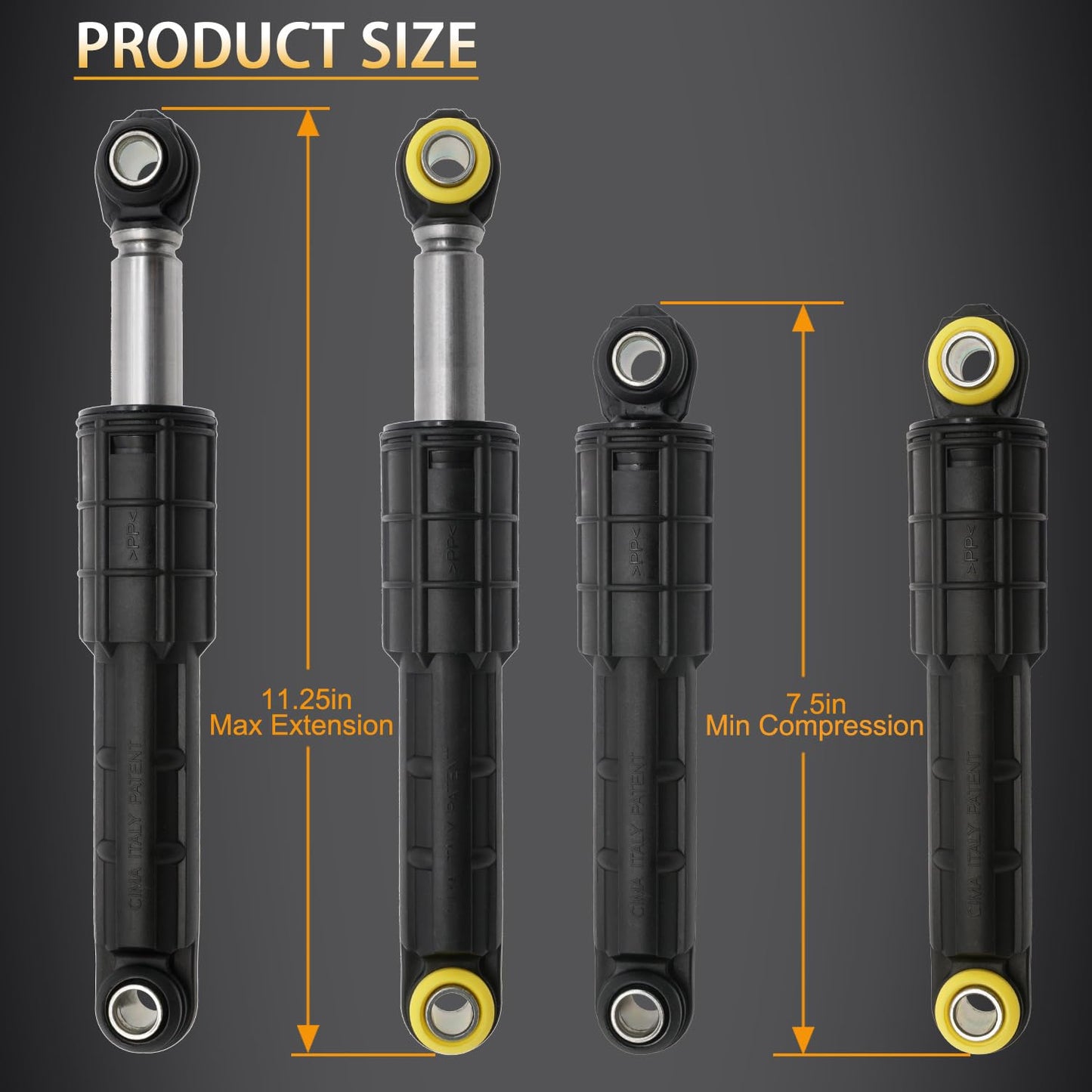 Siwdoy Washer Front And Rear Shock Absorbers Compatible with Samsung WF350ANR/XAA WF419AAW/XAA WF42H5200AP/A2 WF42H5000AW/A2 WF42H5200AF/A2 WF42H5400AF/A2 WF45N5300AW/US