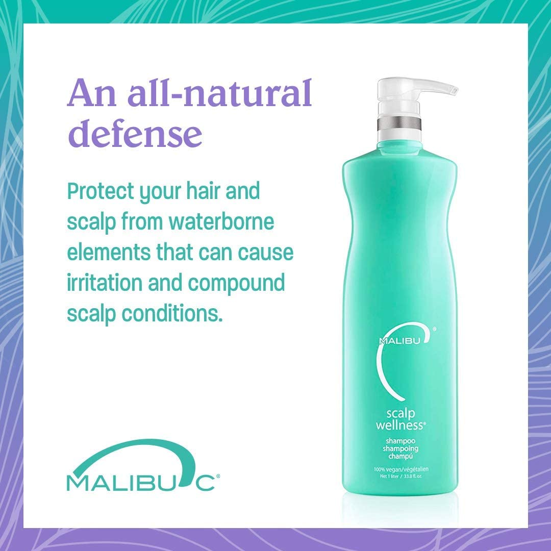 Malibu C Scalp Wellness Hair Shampoo - Sulfate-Free & Moisturizing Shampoo - Nourishing Scalp Care with Sulfate-Free Surfactant Technology (33.8 oz)