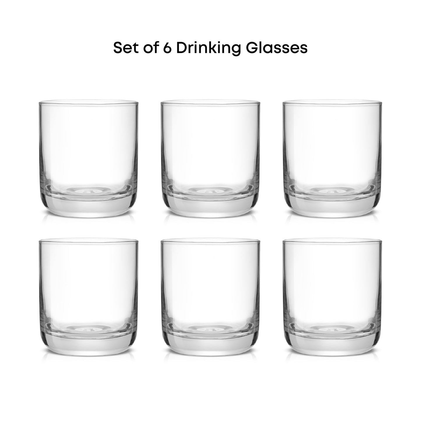 JoyJolt Faye Crystal Whiskey Glasses, Lowball Glasses Set of 6, 10oz Short Glass Tumbler, Double Old Fashioned Rocks Glass for Scotch or Bourbon, Dishwasher Safe Glassware