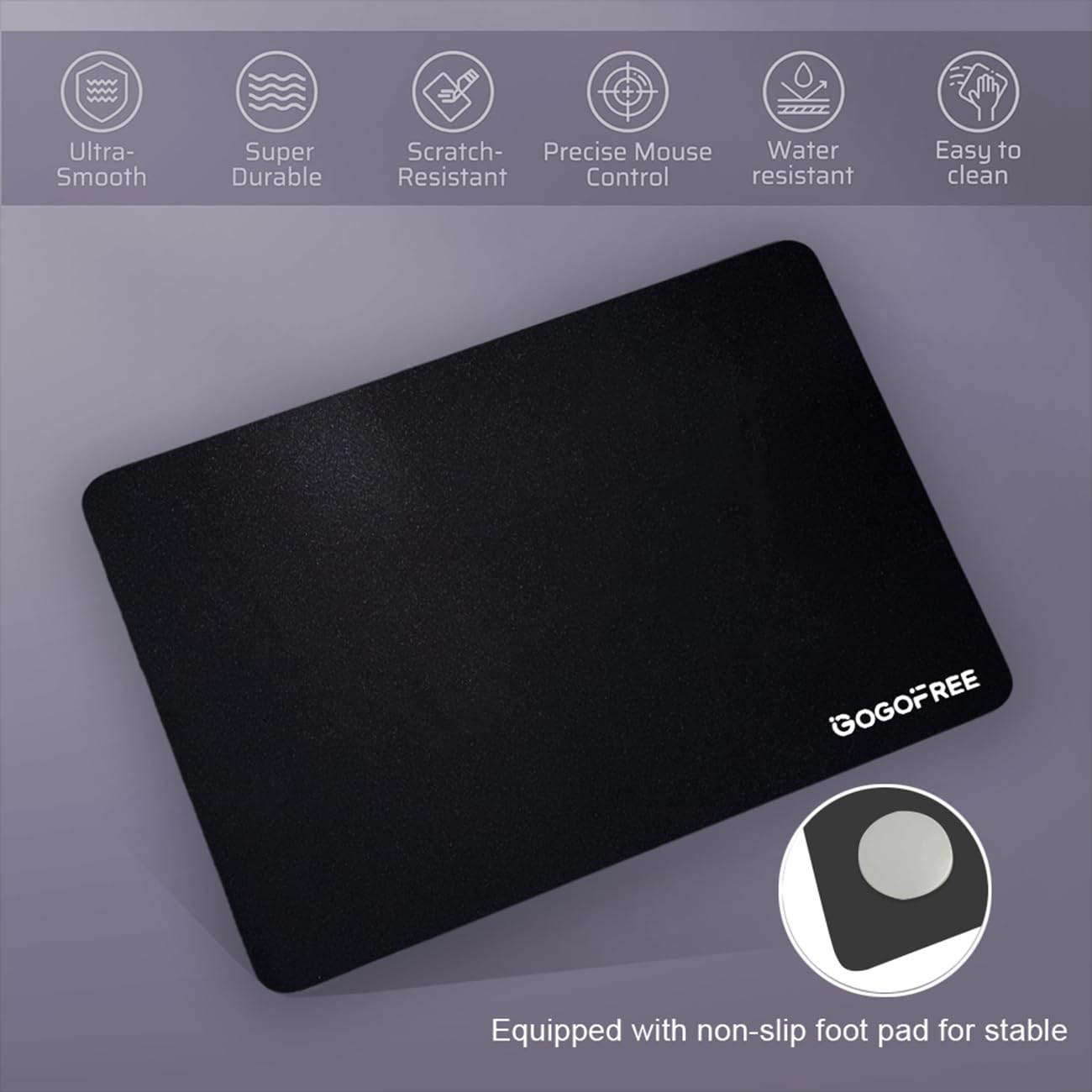 Glass Gaming Mouse Pad, Professional Esport Tempered Glass Mouse Pad Ultra-Smooth Micro-Etched Surface for Top Speed and Control,Hard Mousepad Black (XL 19.7'' L x 15.8'' W)