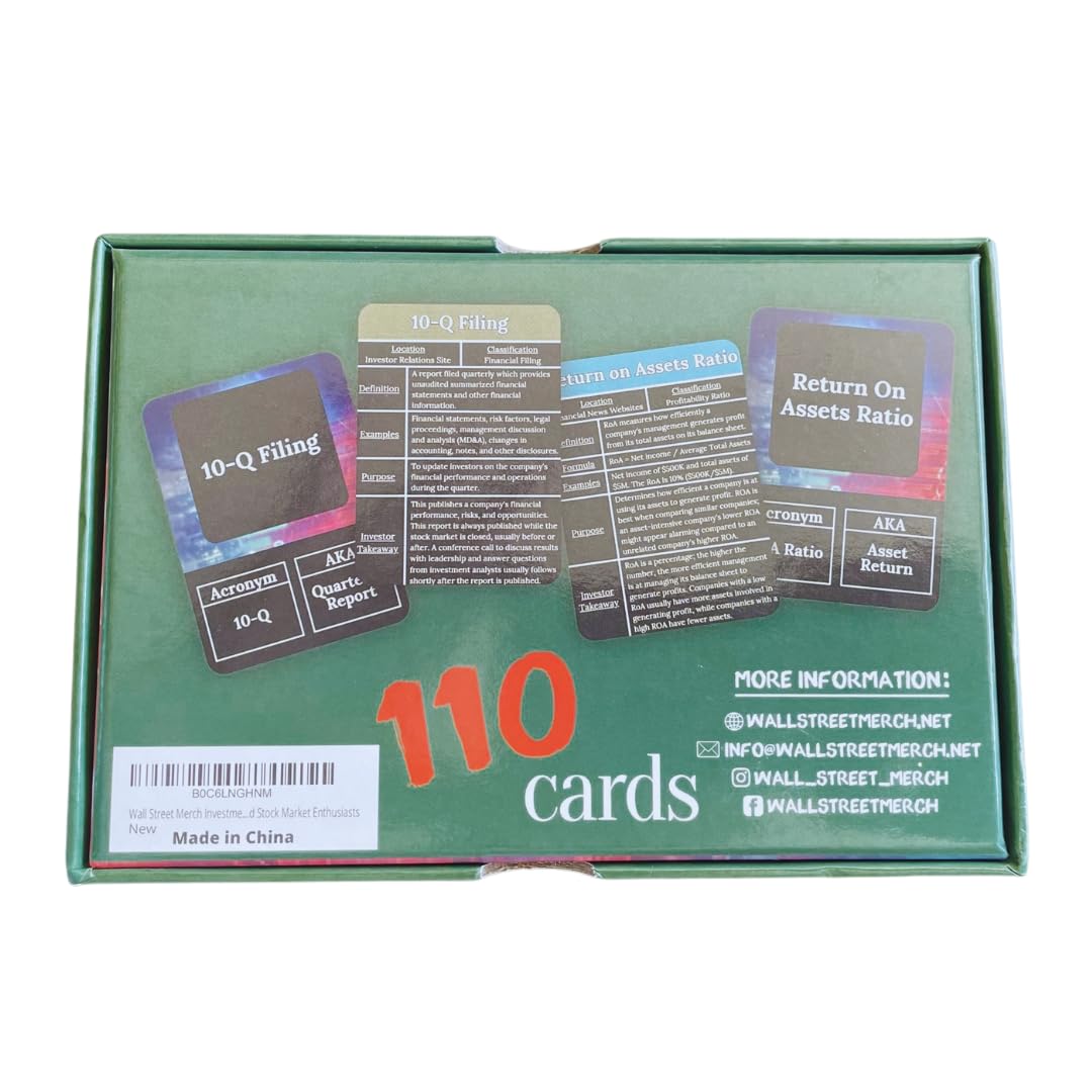Wall Street Merch Investment Flashcards: Master Financial Statements - Learn to Analyze Balance Sheets, Cash Flow, and Income Statements for Stock Market Investors