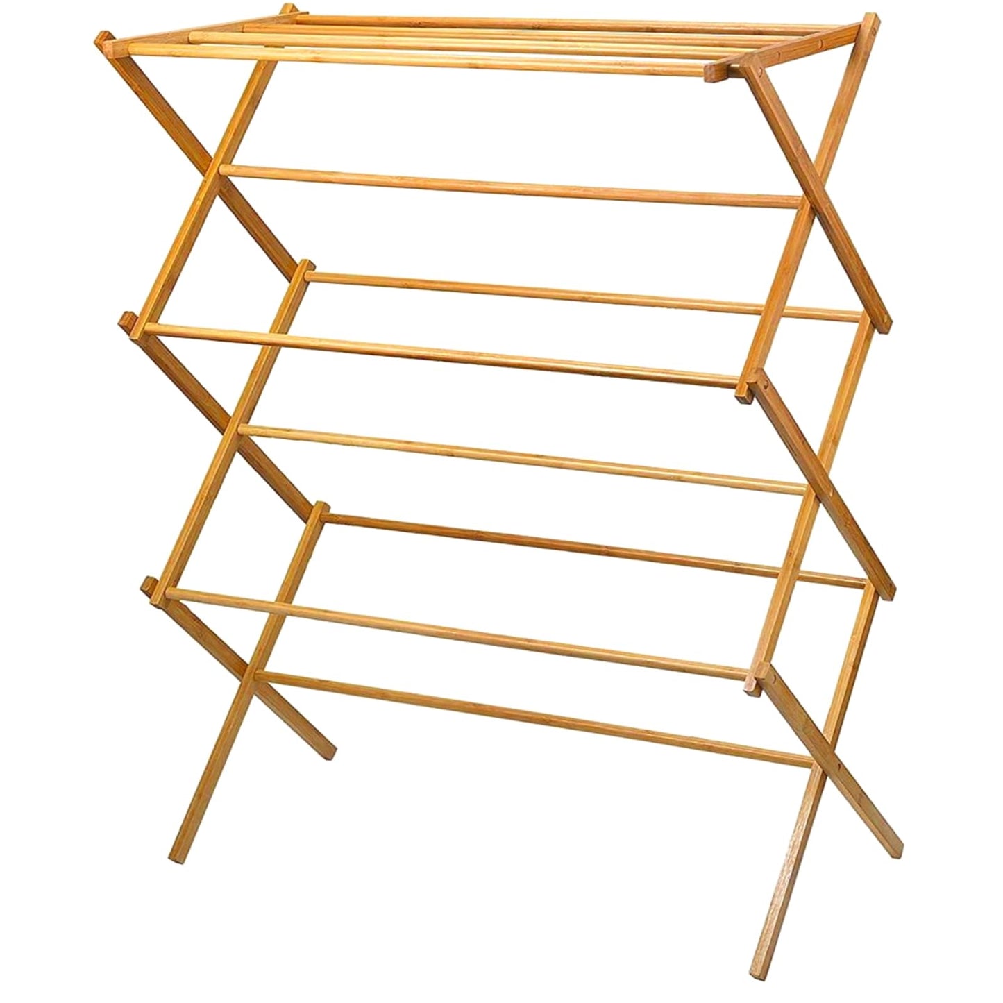 Home-it Wooden Clothes Drying Rack for Laundry - Collapsible Folding Bamboo Laundry Drying Rack for Drying Clothes - Heavy Duty Pre Assembled