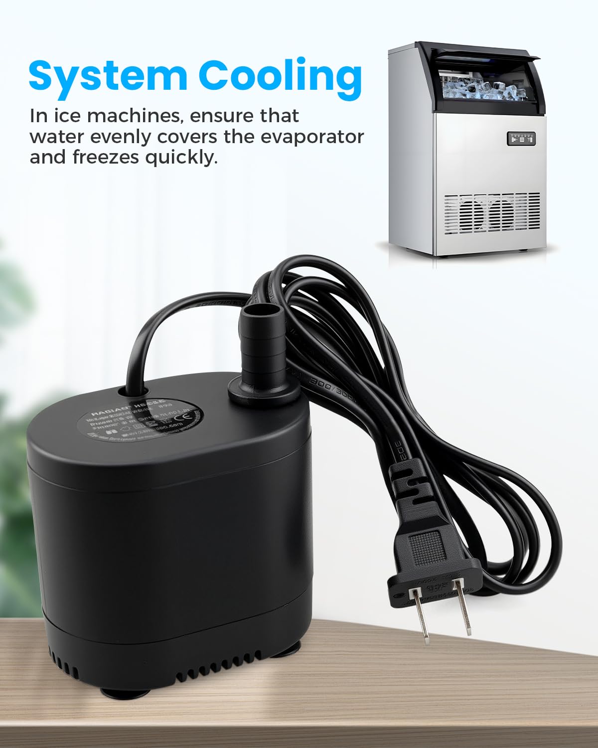 HB-D333 2Wire Submersible Pump Ice Machine/Air Cooler Pump 220V