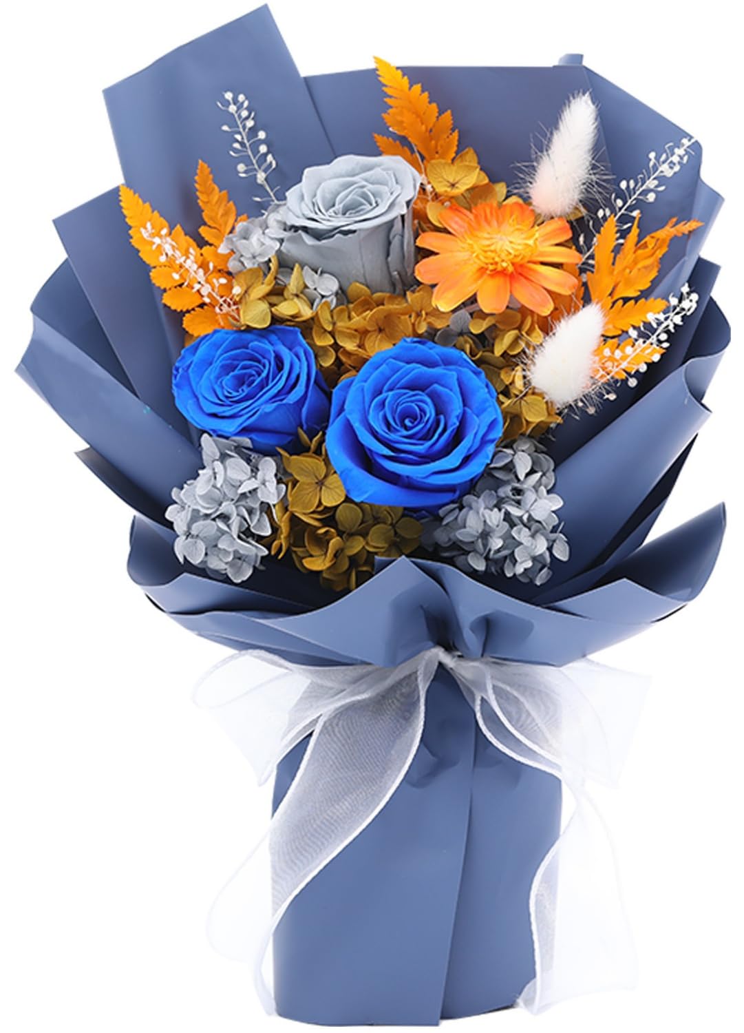 Jtoder Forever Flowers for Delivery, Preserved Long Lasting Flower Bouquets, Blue Rose Bouquet for Mom, Wife or Girlfriend on Festivals Birthday Anniversary