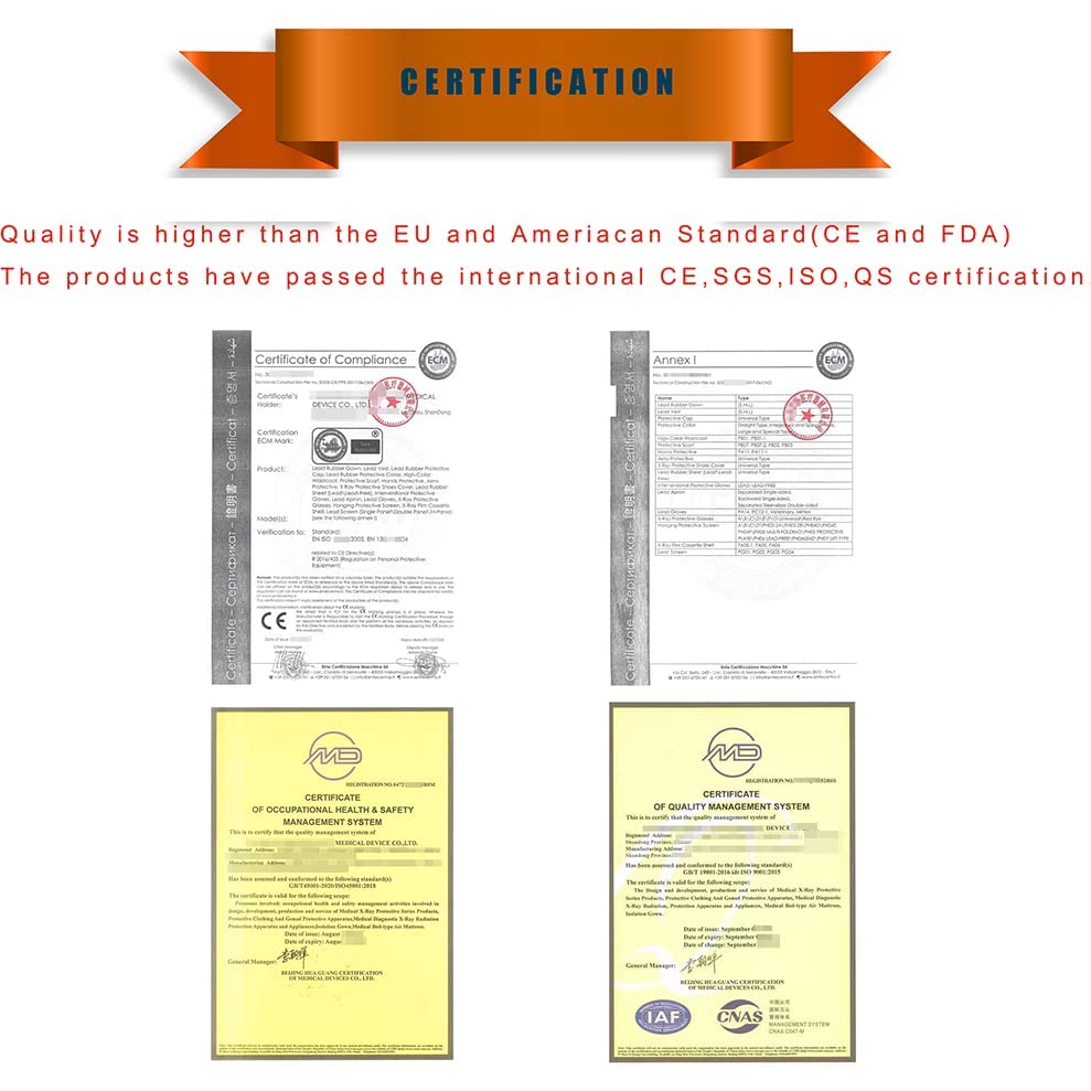 0.5mmpb Xray Lead Apron for Xray with Thyroid Shield Collar,Lead Gown,Dental Xray Shield…