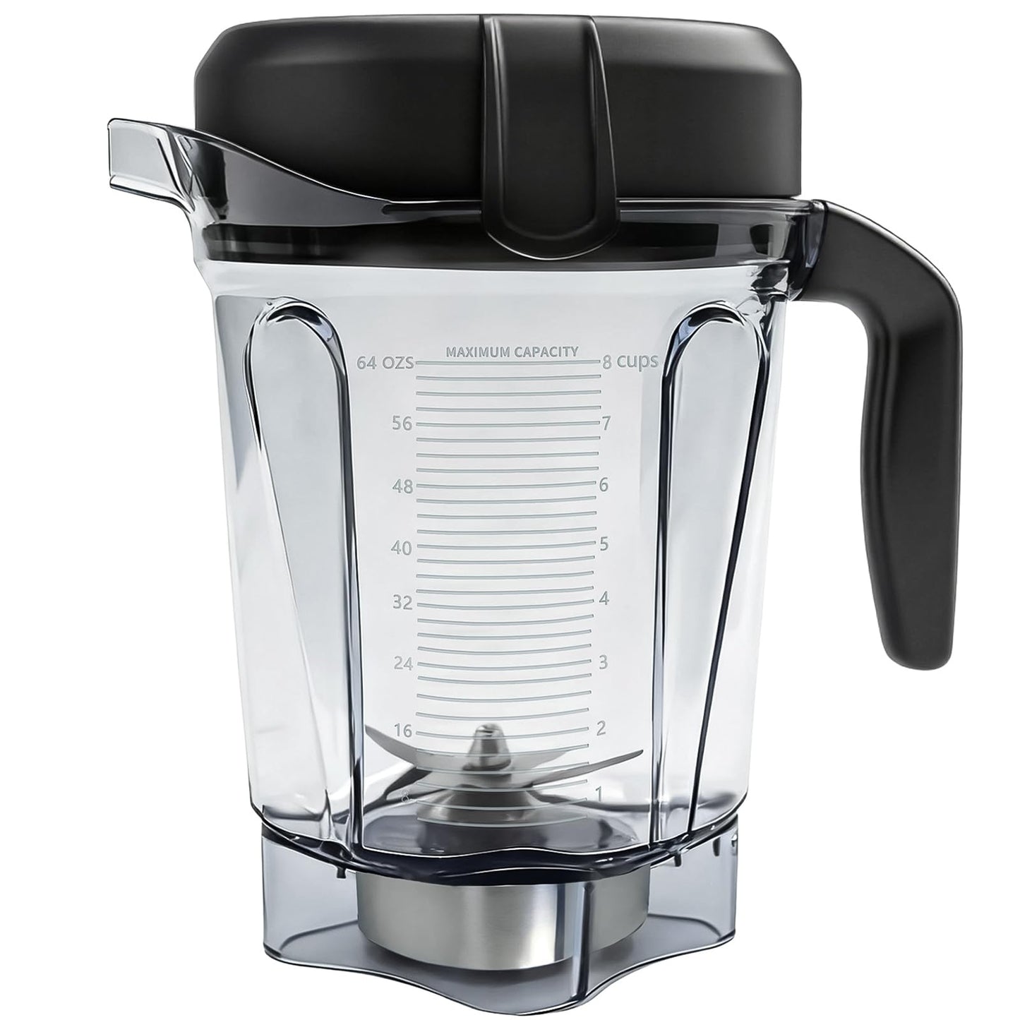Blender Pitcher 64oz Low-Profile, Compatible with 750, 5200, 5000, 6300, 7500, Vm0102, Vm0103, Vm0197, E310 Classic/Explorian/Commercial Series etc Container Jar Cup