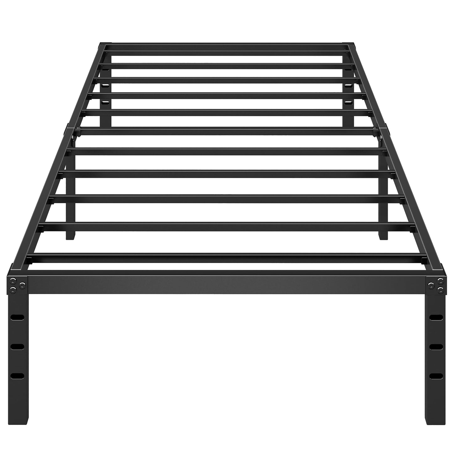 Chroark Metal Platform Bed Frame Twin Size, 18 Inch Height with Heavy Duty Steel Support, No Box Spring Needed, Easy Assembly and Underbed Storage,Black