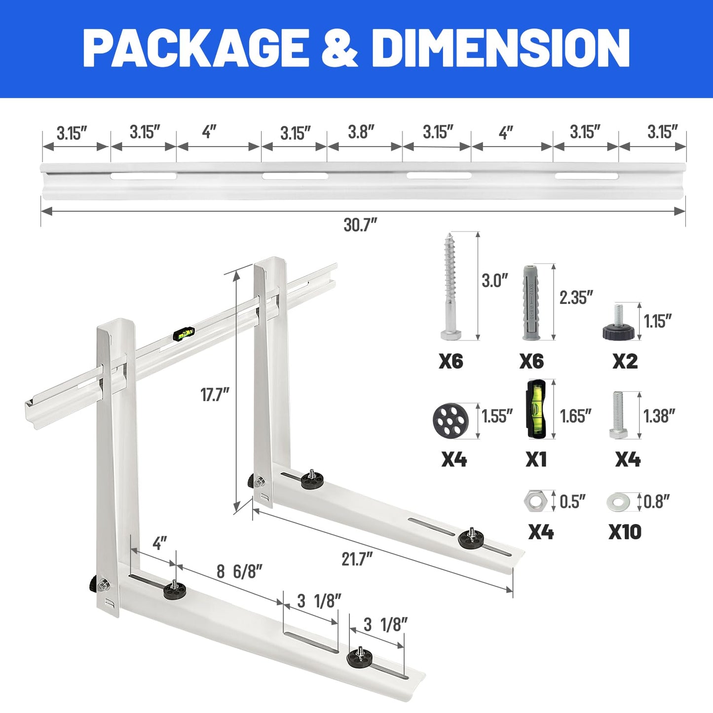 Mini Split Wall Mounting Bracket for Air Conditioner Heat Pump System Unit 9000-36000 BTU, Heavy Duty Foldable Support Bracket for for Ductless Mini Split, HVAC, Compressor