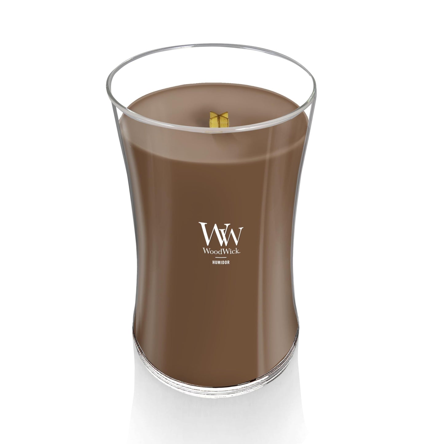 WoodWick Humidor Gifts for Women and Men, 21.5 oz Large Hourglass Candle with Crackling Wick