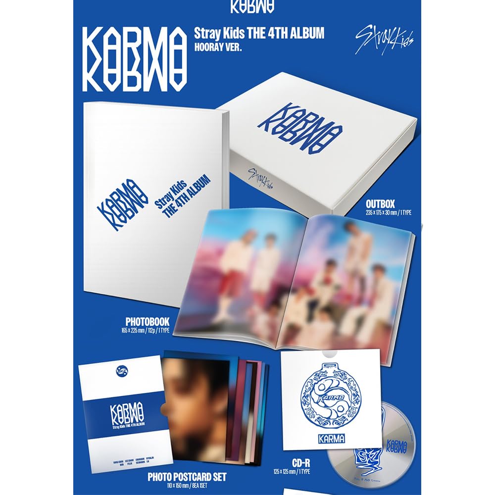 STRAY KIDS KARMA [CEREMONY Ver.] 4th Album + Pre-Order Gift & 3 Extra Photocards Set