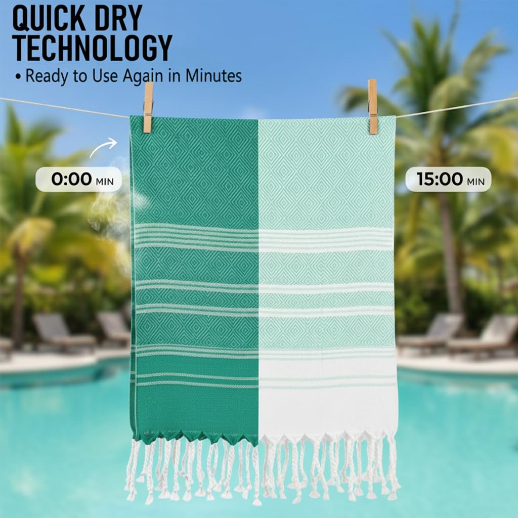 4 Pack Cotton Turkish Beach Towel Lightweight Thin Travel Vacation Essentials Oversized XL Towels Set for Pool Swim Bath Camping Cruise Accessories Absorbent Quick Dry Sand Free Bulk clearance Blanket