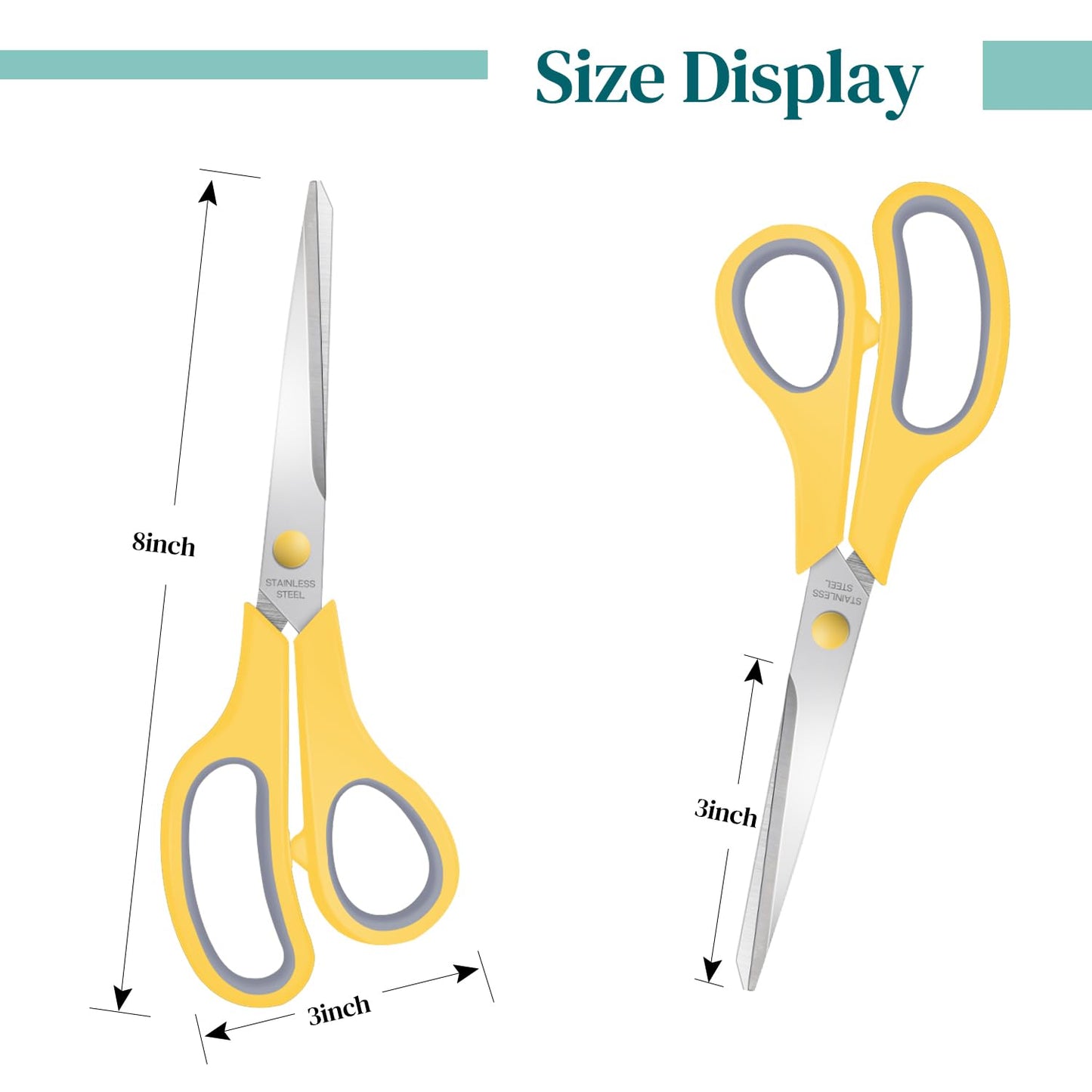 Xnluothsk 48 Packs 8" Sewing Craft Scissors Bulk,Multipurpose Heavy Duty Sharp Paper Scissors,Stainless Steel Shears for Home Office Student Teacher Supplies