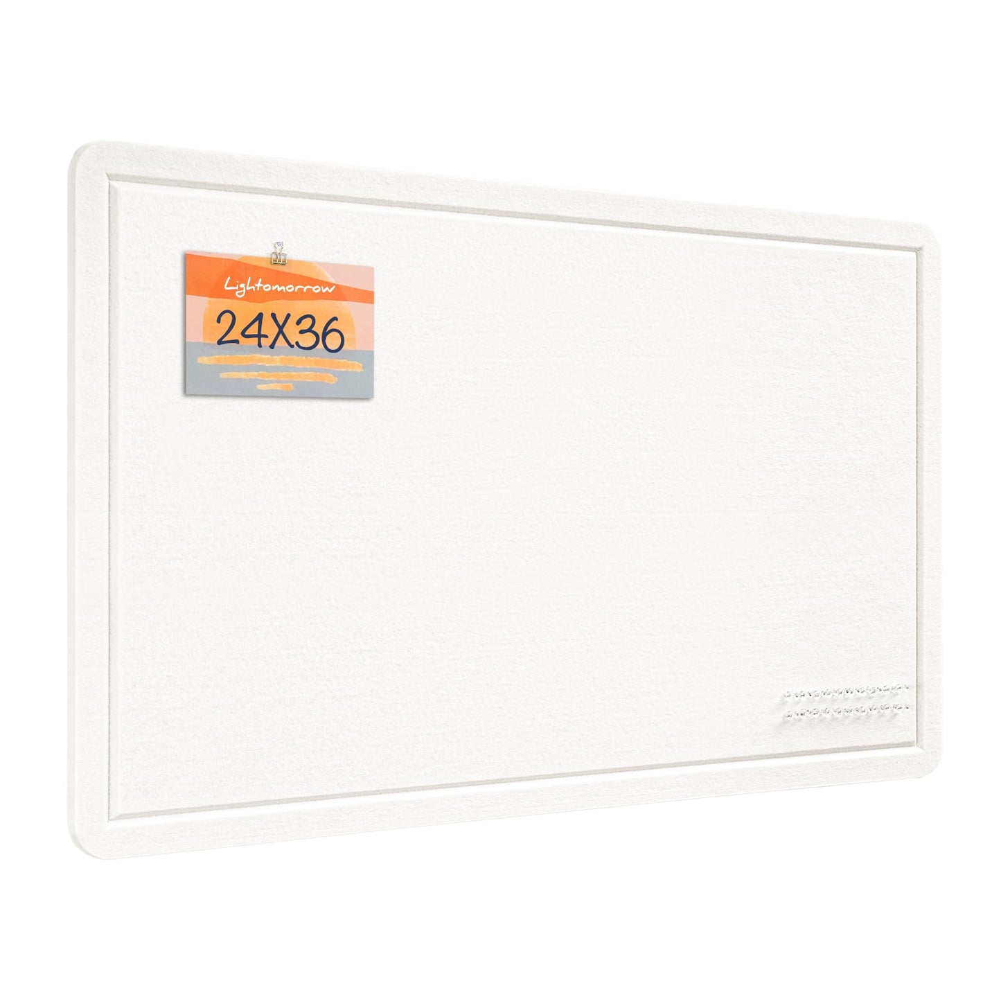 Lightomorrow Bulletin Board, 36 x 24 Inches Cork Board Alternative Decorative Felt Pin Board with Safe Removable Adhesives & 20 Push Pins for Home Office Classroom Walls-Creamy White