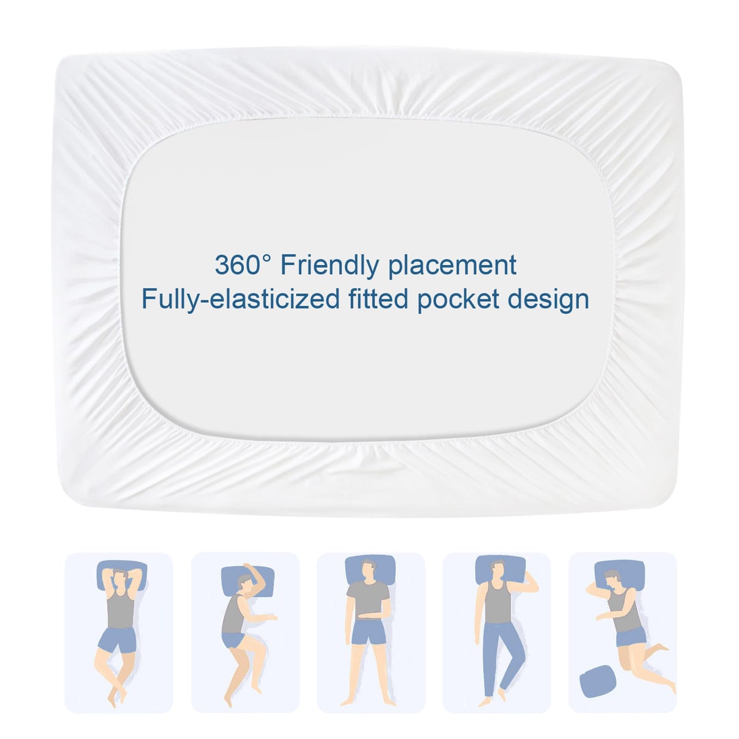 Sofa Bed Queen Mattress Protector Pad Waterproof Quilted 60" X 72", Breathable & Cooling Queen Sleeper Sofa Mattresses Pad Cover Fitted with Deep Pocket Up to 8", (White)