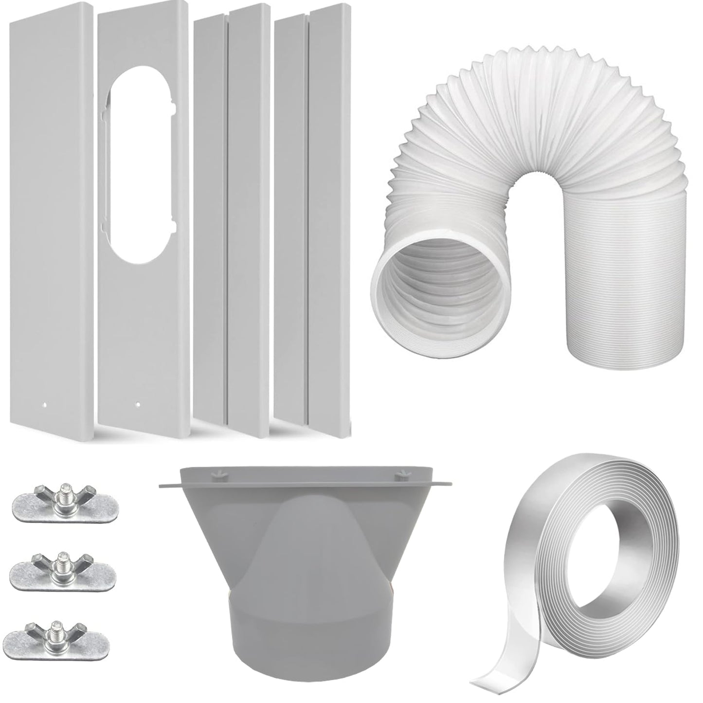Portable Air Conditioner Window Kit with 5.1” Exhaust Hose, Adjustable Universal Window Seal for AC Unit… (5.1 inch with hose)
