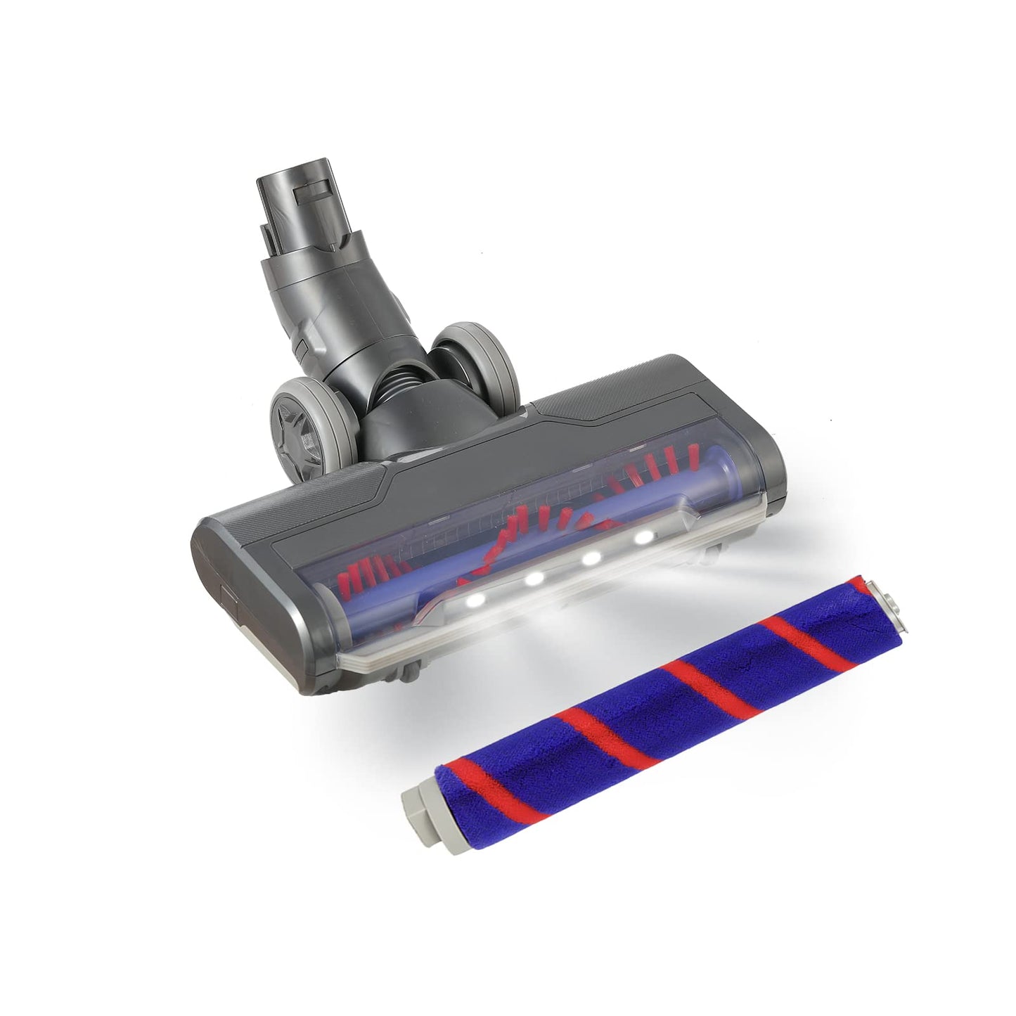 Upgraded Hardwood Floor Vacuum Attachments with Headlights for Dyson V6 DC59 DC61 DC74 , Replacement Parts Motorhead,Soft Roller &PP Bristle Motorized Brush Accessories for Tile,Carpet,Rug Cleaning.