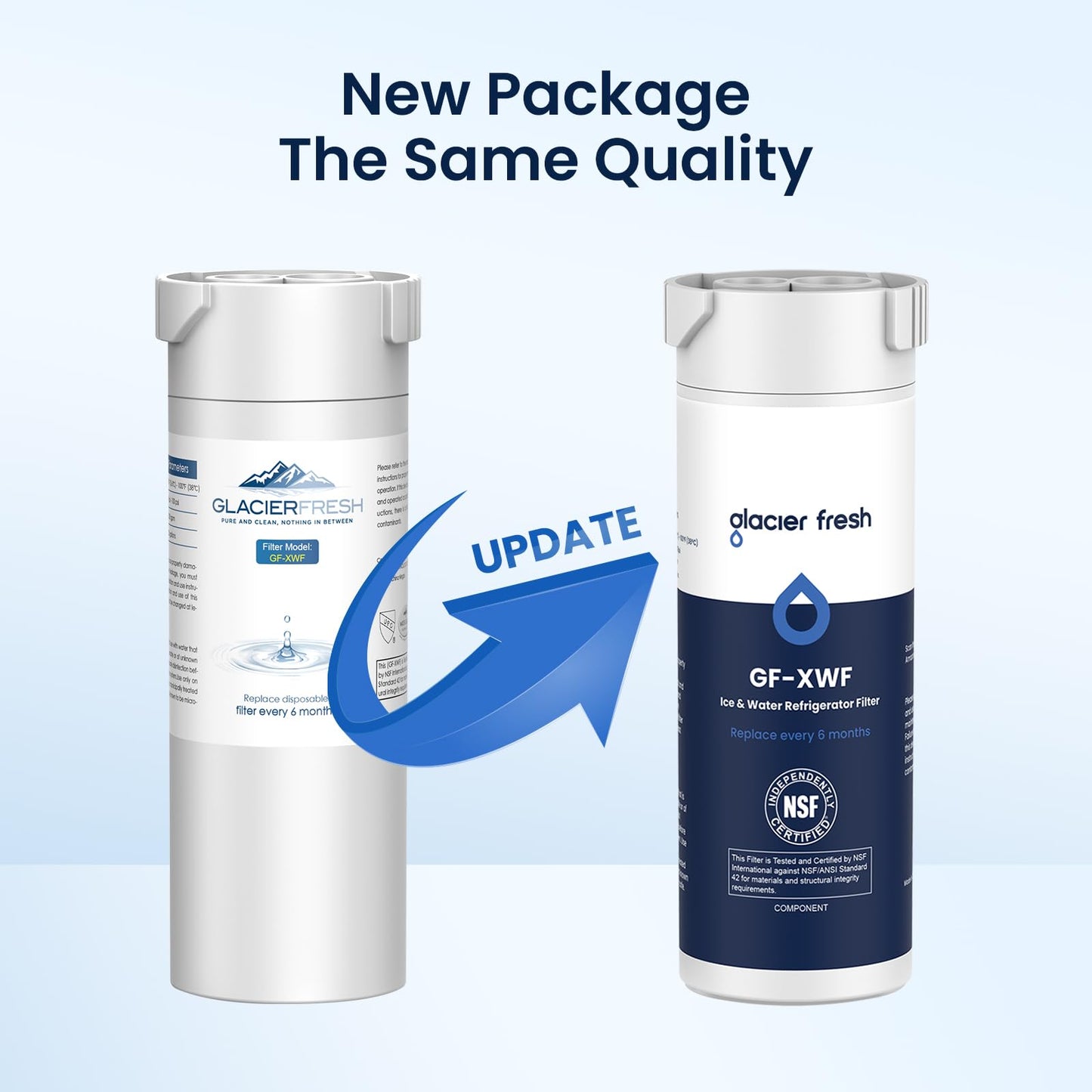 GLACIER FRESH XWF Replacement for GE XWF Refrigerator Water Filter Pack of 4 (Not XWFE)