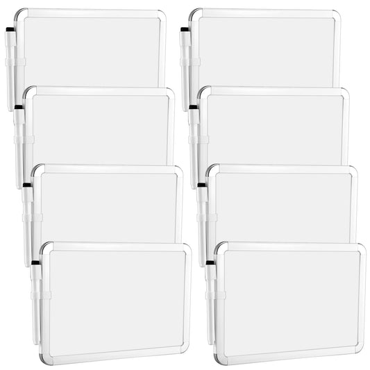 Sherr 8 Pcs Small White Board, 7" x 11" Magnetic Mini Wall Dry Erase Board with Black Dry Erase Marker Pen for Home Office