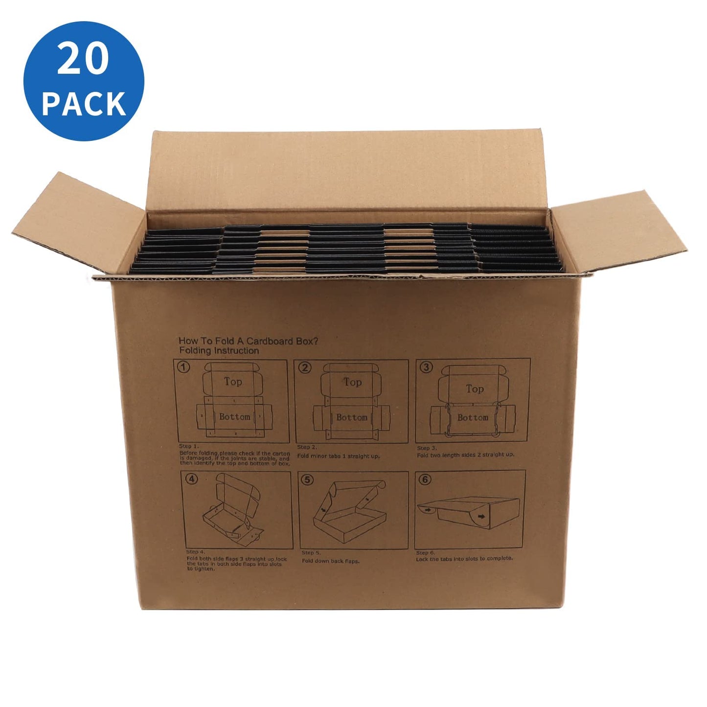 Hoikwo Medium Shipping Boxes for Mailing Shipping Packaging, Corrugated Cardboard Boxes for Packaging Small Business, (Black, 12x9x3-20 Pack)