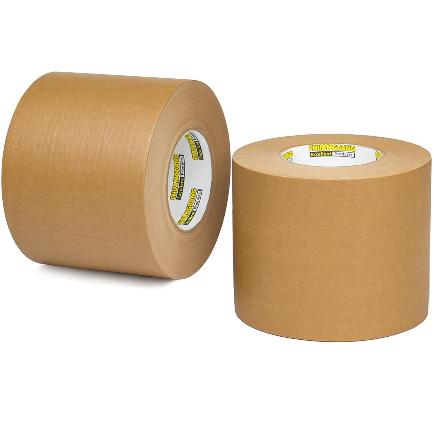 CHUANGDANG Kraft Paper Tape,4Inchx127yards,2Rolls,Brown Paper Packing Tape,Writable & Uncoated,Kraft Tape for Masking, Sealing, and Packaging,Biodegradable,Eco-Friendly