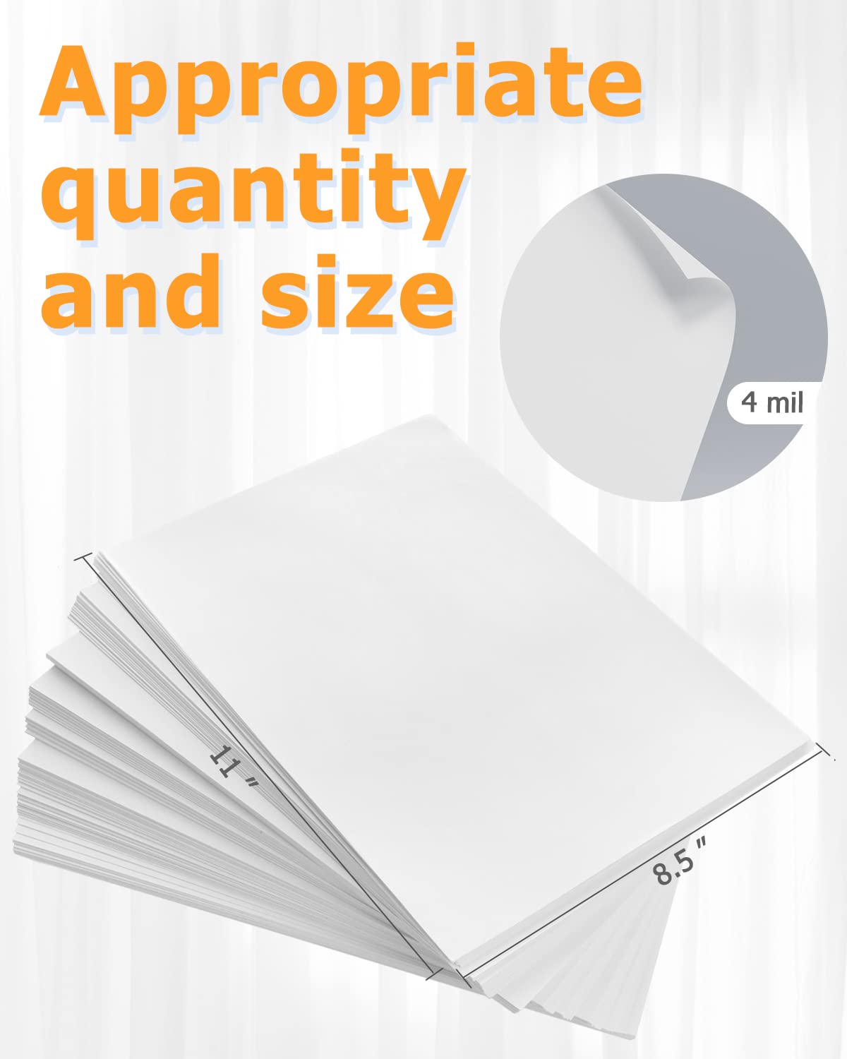 Printable Vinyl Sticker Paper for Inkjet & Laser Printers, 200 Sheets Matte White Waterproof Vinyl Paper Comptible with Cricut, Bulk Printable Sticker Paper 8.5" X 11" for Small Business Labels
