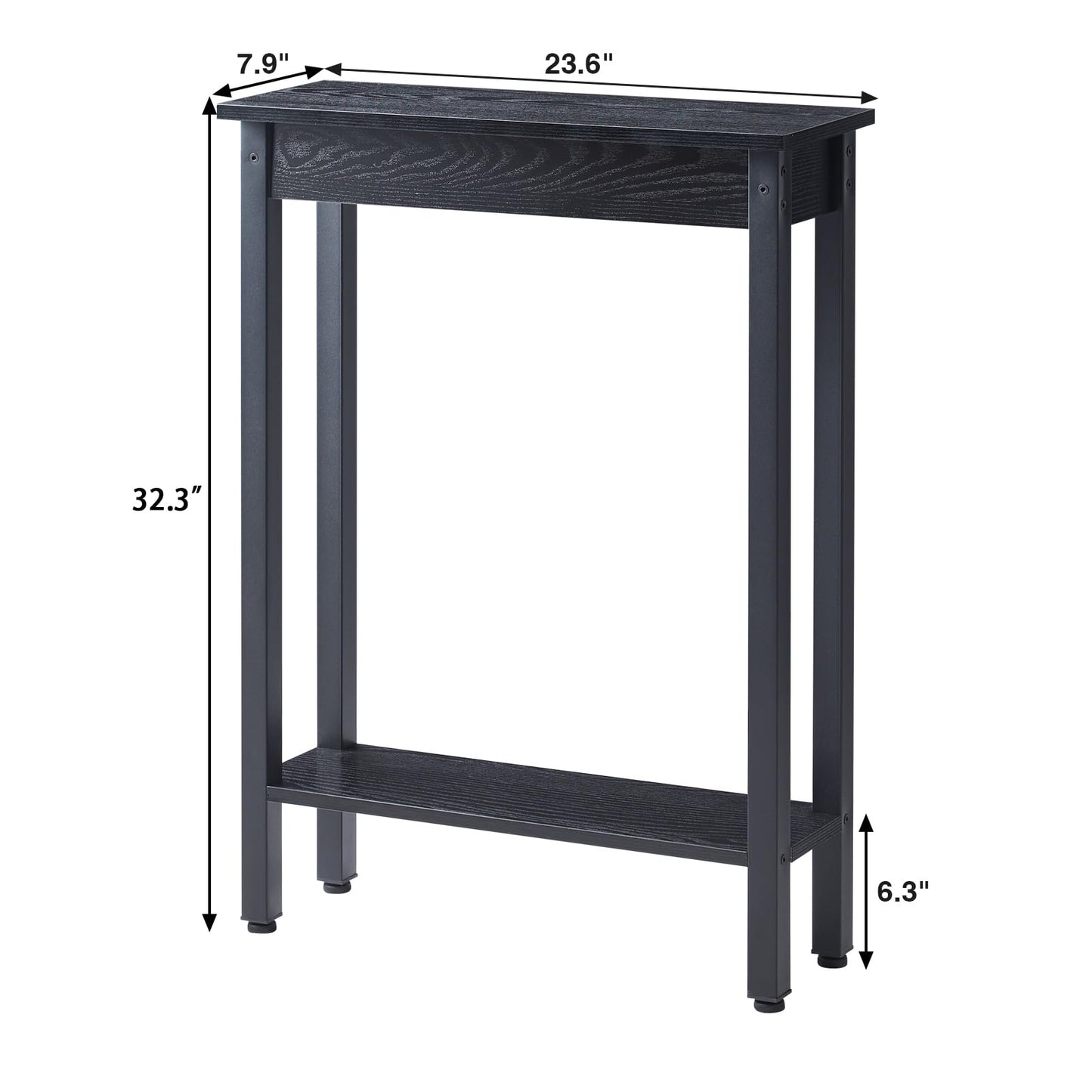 Small Console Table with Shelf Little Narrow Entryway Table Skinny Thin High Tall Display Stand for Entry Hall Hallway, Foyer, as Eextension for Long Behind Couch Sofa Table / Kitchen Countertop