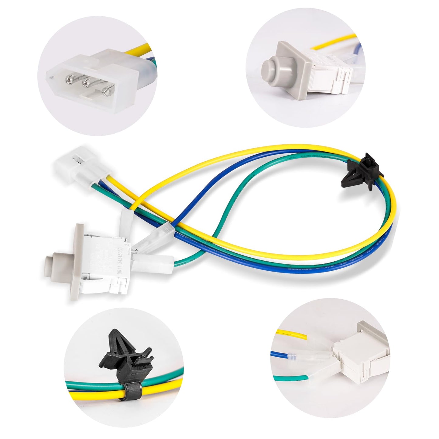 8283288 Dryer Door Switch with Wire Compatible with Whirlpool and ForeverPRO WP8283288 - Fits Part Numbers 4165281, 4371407, WPW10318609, W10318609, 8574875, W10128087, 8519323