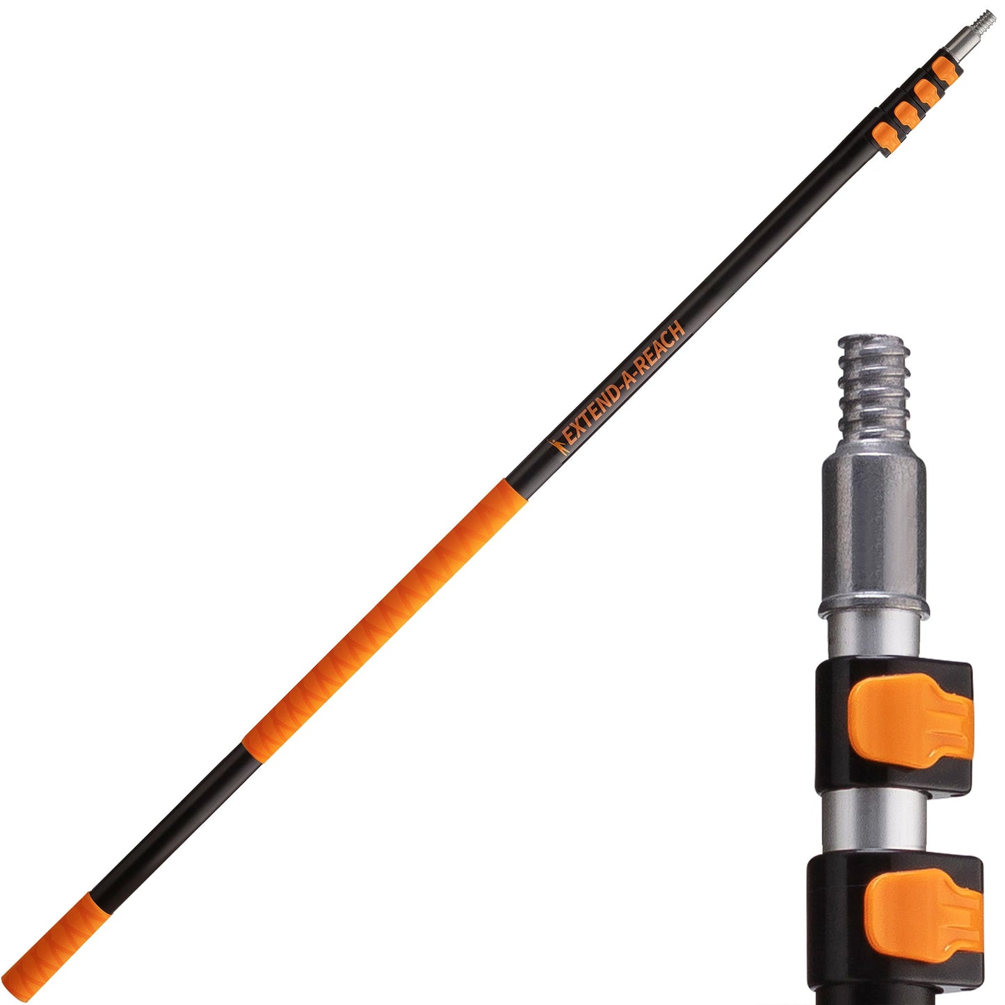 5-18 ft Long Telescopic Extension Pole // Multi-Purpose Extendable Pole with Universal Twist-on Metal Tip // Lightweight and Sturdy // Best Telescoping Pole for Painting, Dusting and Window Cleaning