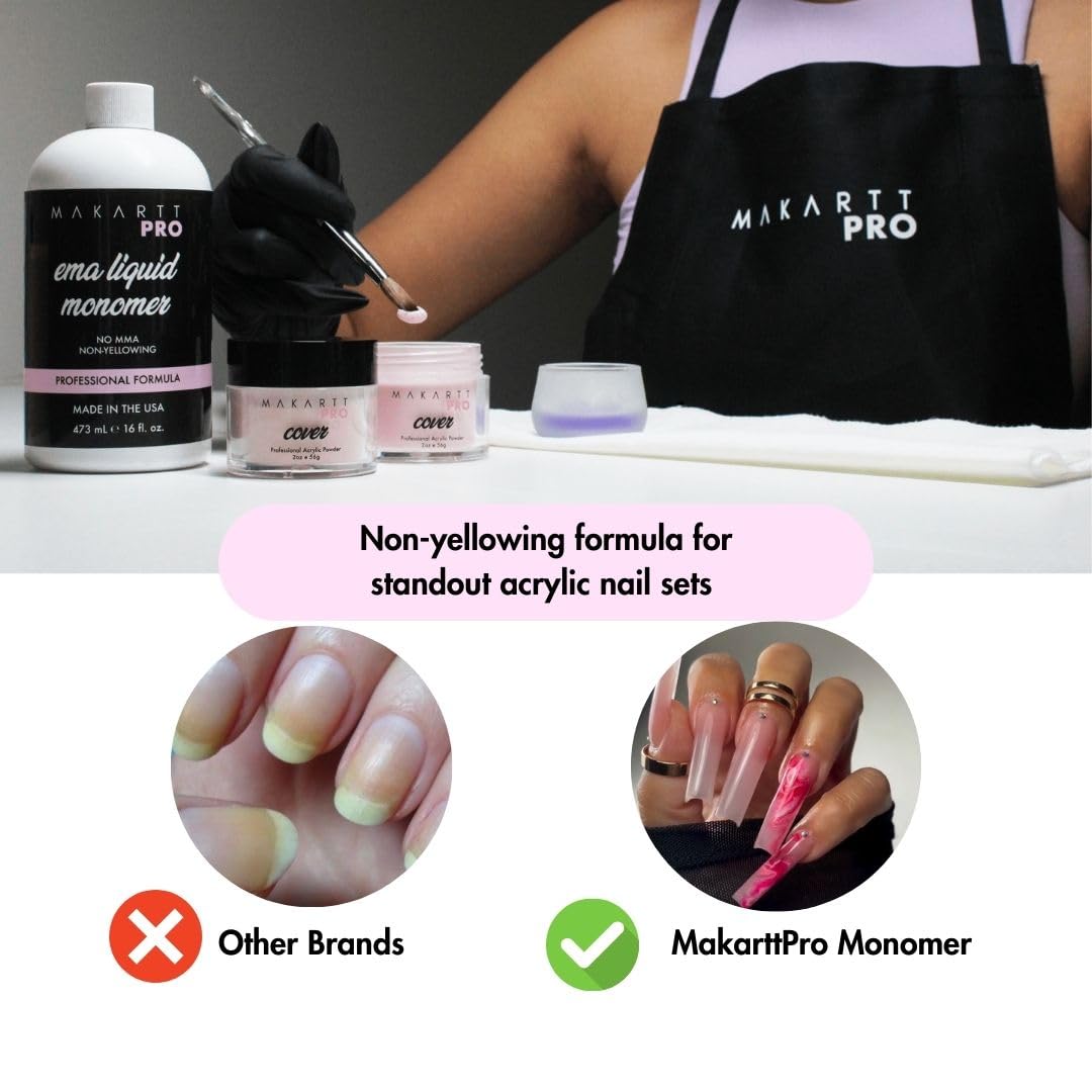 MakarttPro EMA Acrylic Liquid Monomer 946 ml/32 FL Oz, Low Odor & Non-Yellowing Acrylic Nail Liquid, Medium to Fast Setting Professional Nail Liquid for Nail Technicians. (16 Fl Oz)