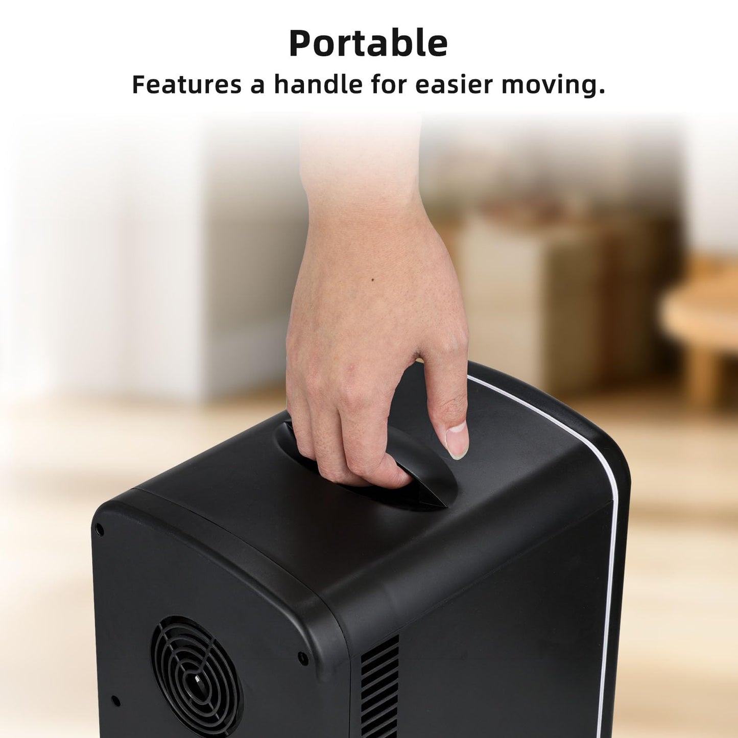 Antarctic Star 4L/6 Can Portable Mini Fridge,Personal Compact Refrigerator,Small Cooler for Food,Drinks or Skin Care, AC/DC for Bedroom, Car, Office & Dorm, Black