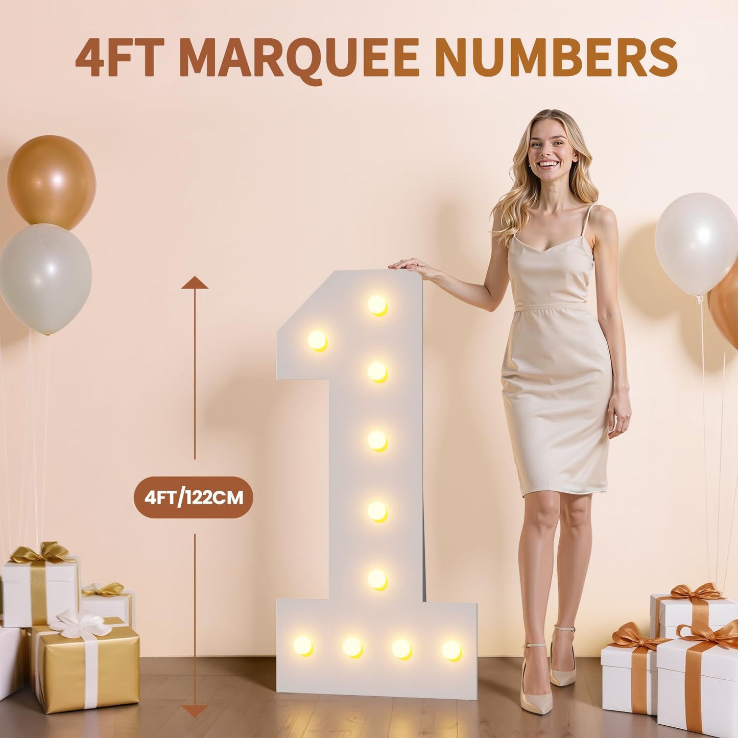 Marquee Numbers 26 Light up Numbers 4ft, Pre-Cut Foam Board Kit with Light Bulbs for Prom Decorations 2026 Grad Party Decorations Class of 2026, Assembly Required