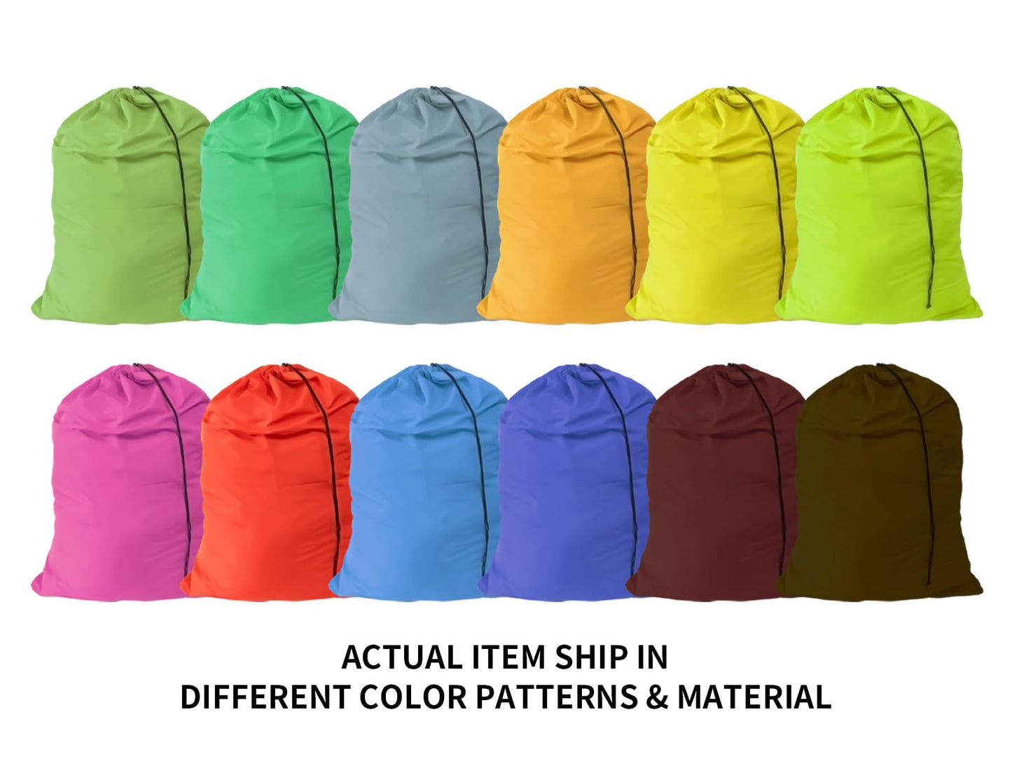 Extra Large Laundry Bag Travel Laundry Bags with Drawstring Closure Fit a Laundry Basket or Hamper for college dorm and apartment dwellers Machine Washable 30"x40" (Mixed Color 12 Pack)