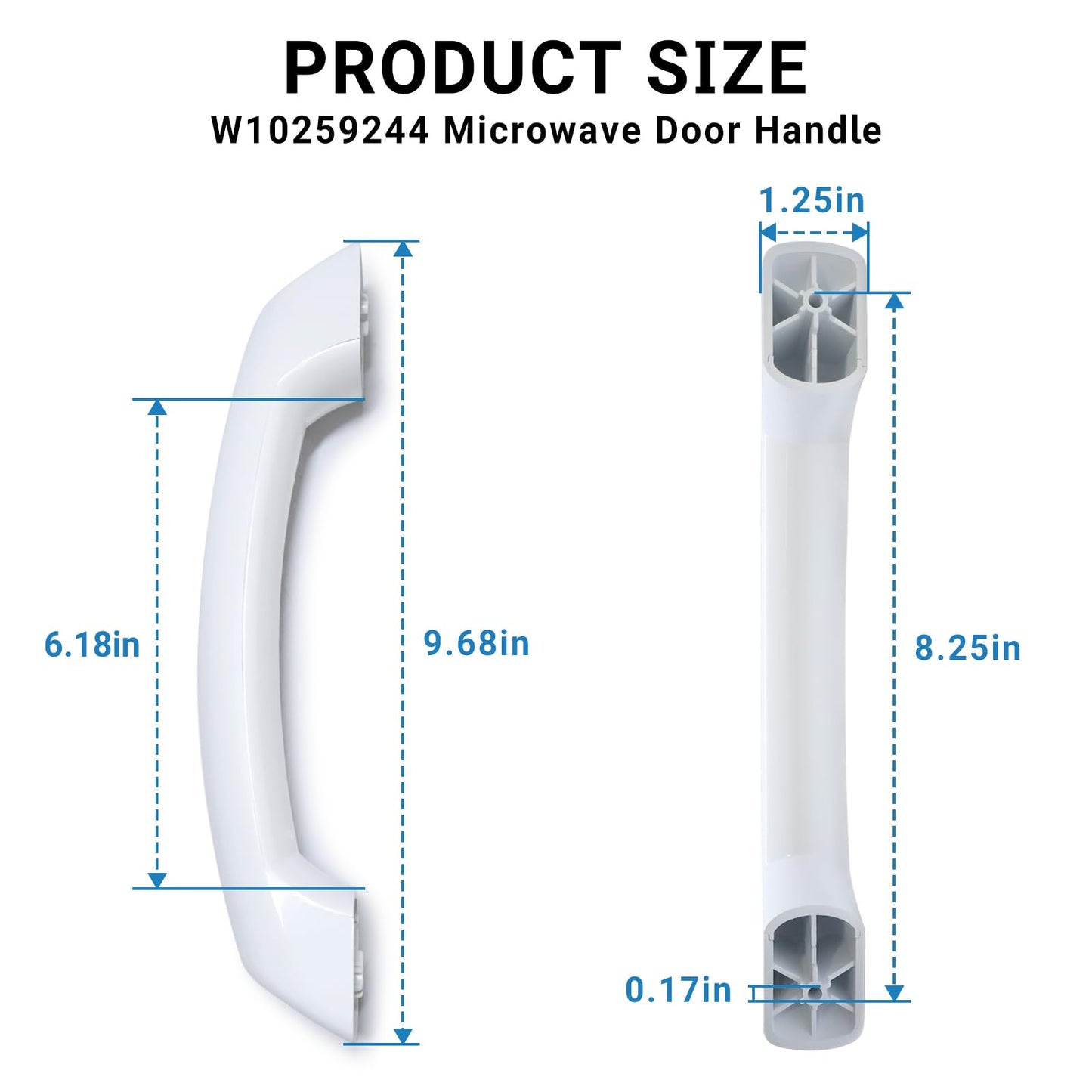 W10259244 Microwave Door Handle Compatible with Whirlpool Maytag W10259244 Replace 1549832 AP4410887 PS2361014 EAP2361014