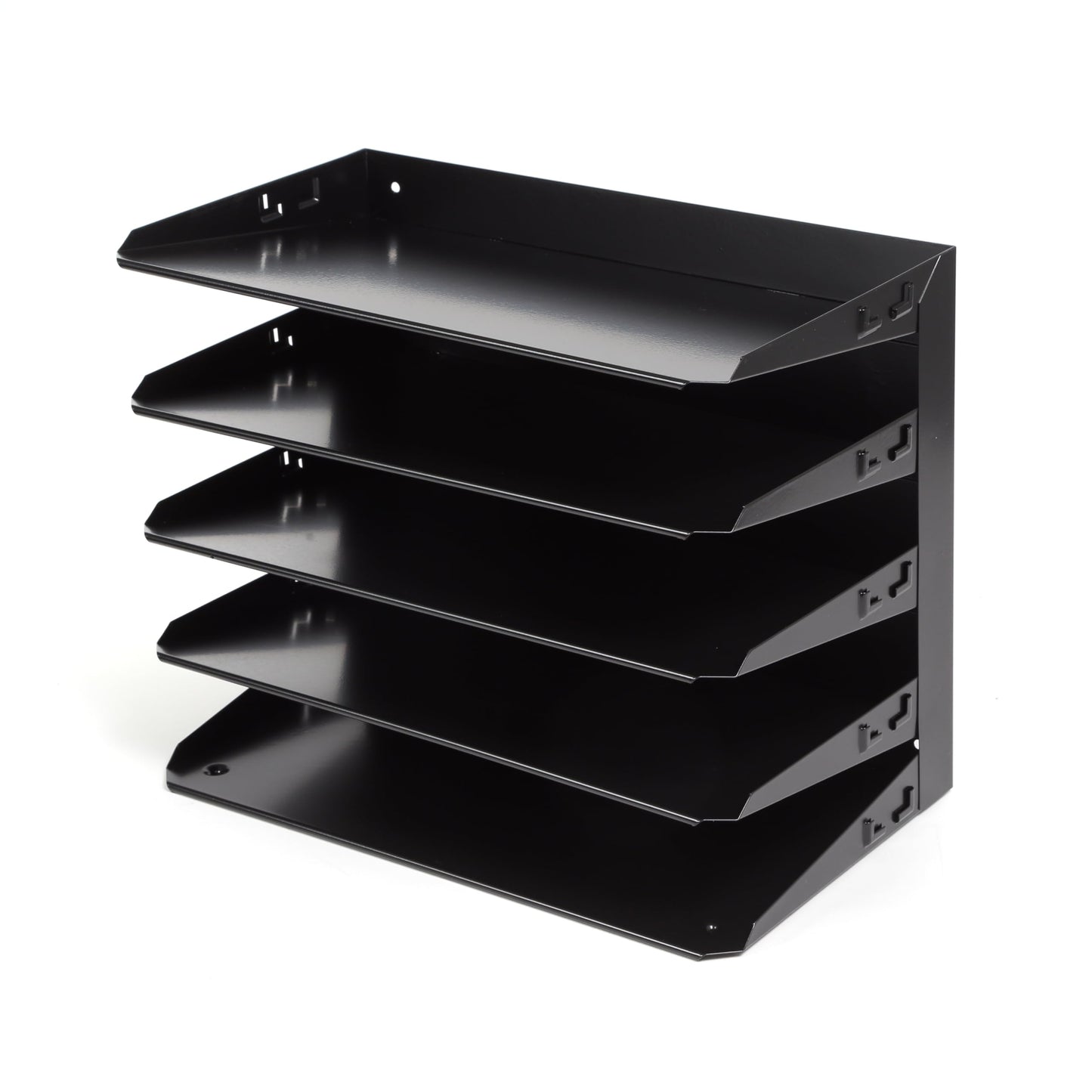 Huron Desktop Horizontal 5-Slot Legal File Binder Organizer Storage Letter Tray, Black Commercial Grade Steel