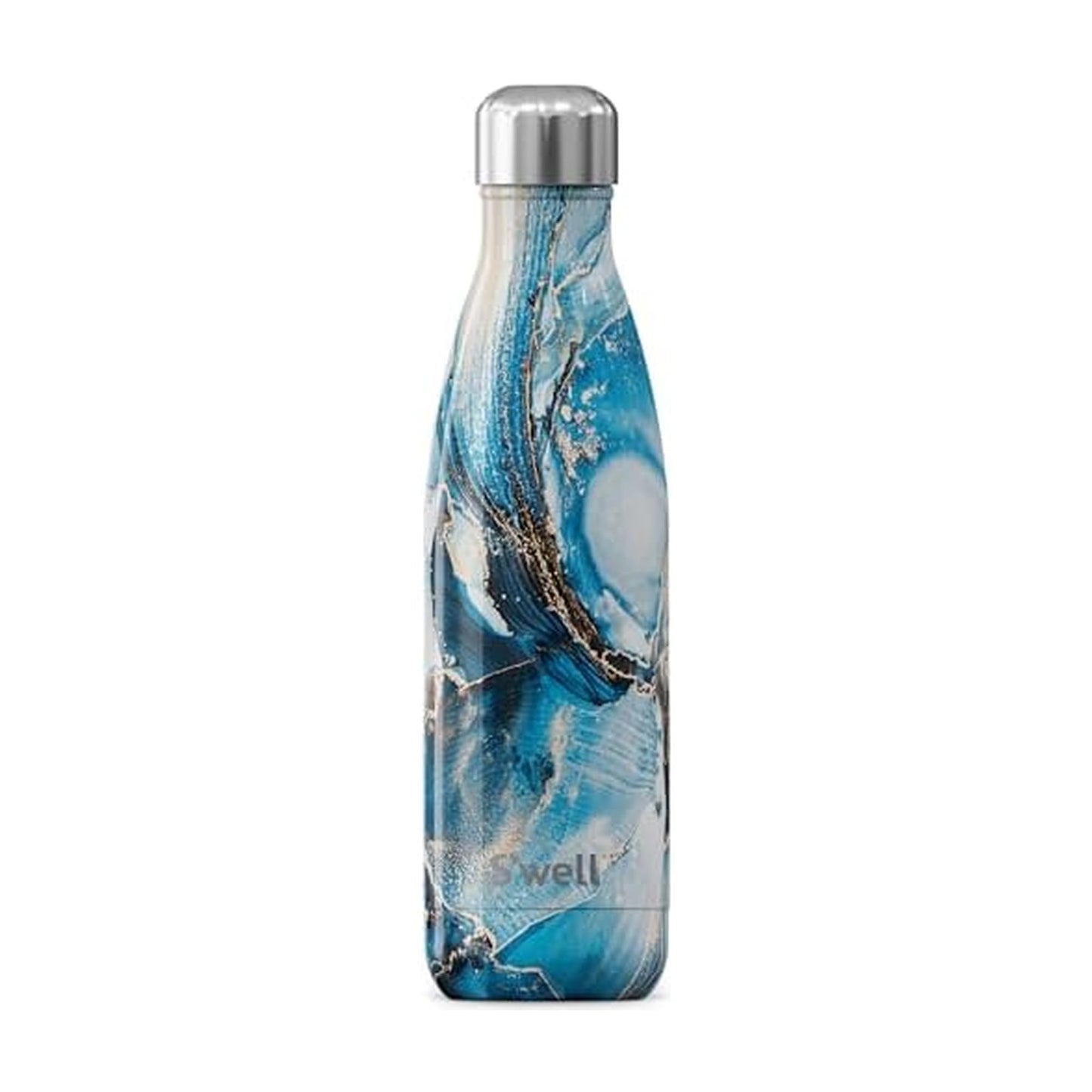 S'well Stainless Steel Water Bottle, 17oz, Ocean Marble, Triple Layered Vacuum Insulated Containers Keeps Drinks Cold for 36 Hours and Hot for 18, BPA Free, Perfect for On the Go
