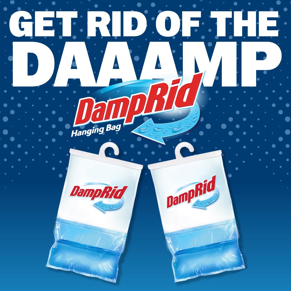 DampRid Fresh Scent Hanging Moisture Absorber, 15.4 oz., 6 Pack - Eliminates Musty Odors for Fresher, Cleaner Air, Ideal Moisture Absorbers for Closet, 10% More Moisture Absorbing Power*